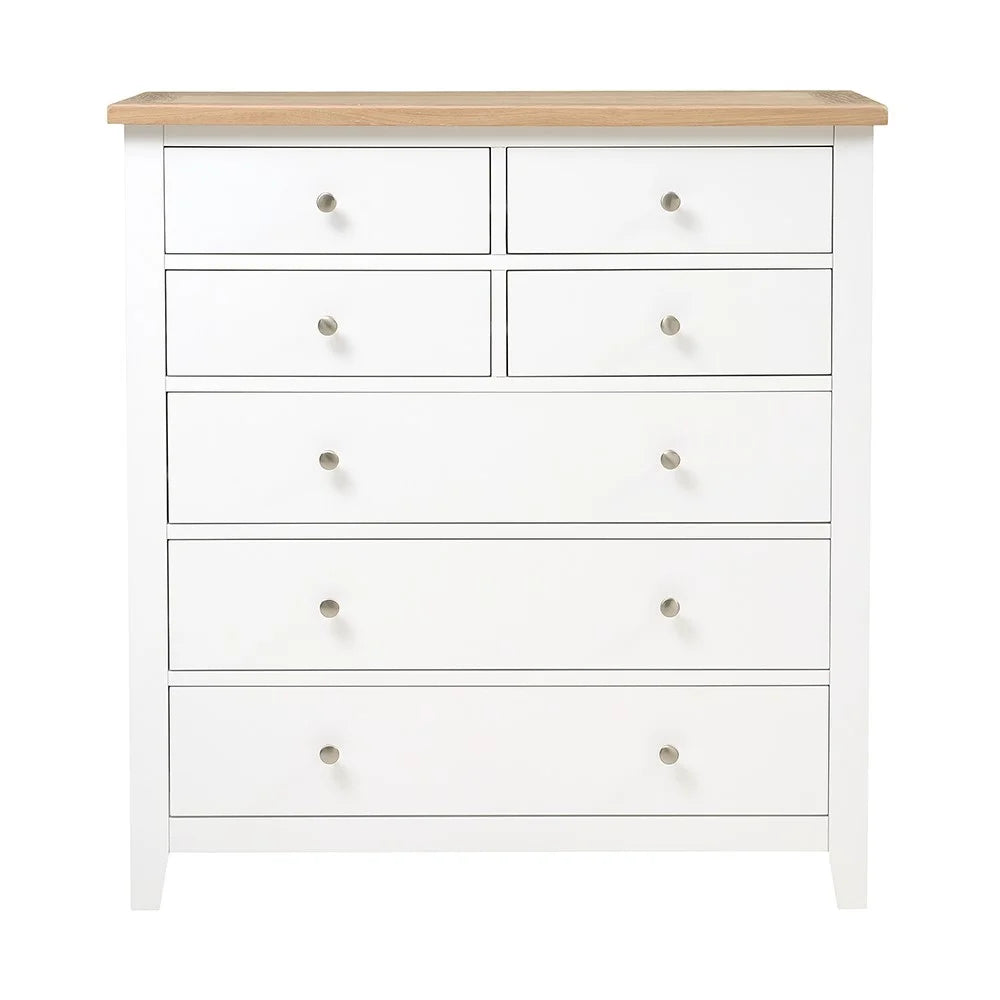 Chester Pure White 7 Drawer Chest Quality Furniture Clearance Ltd