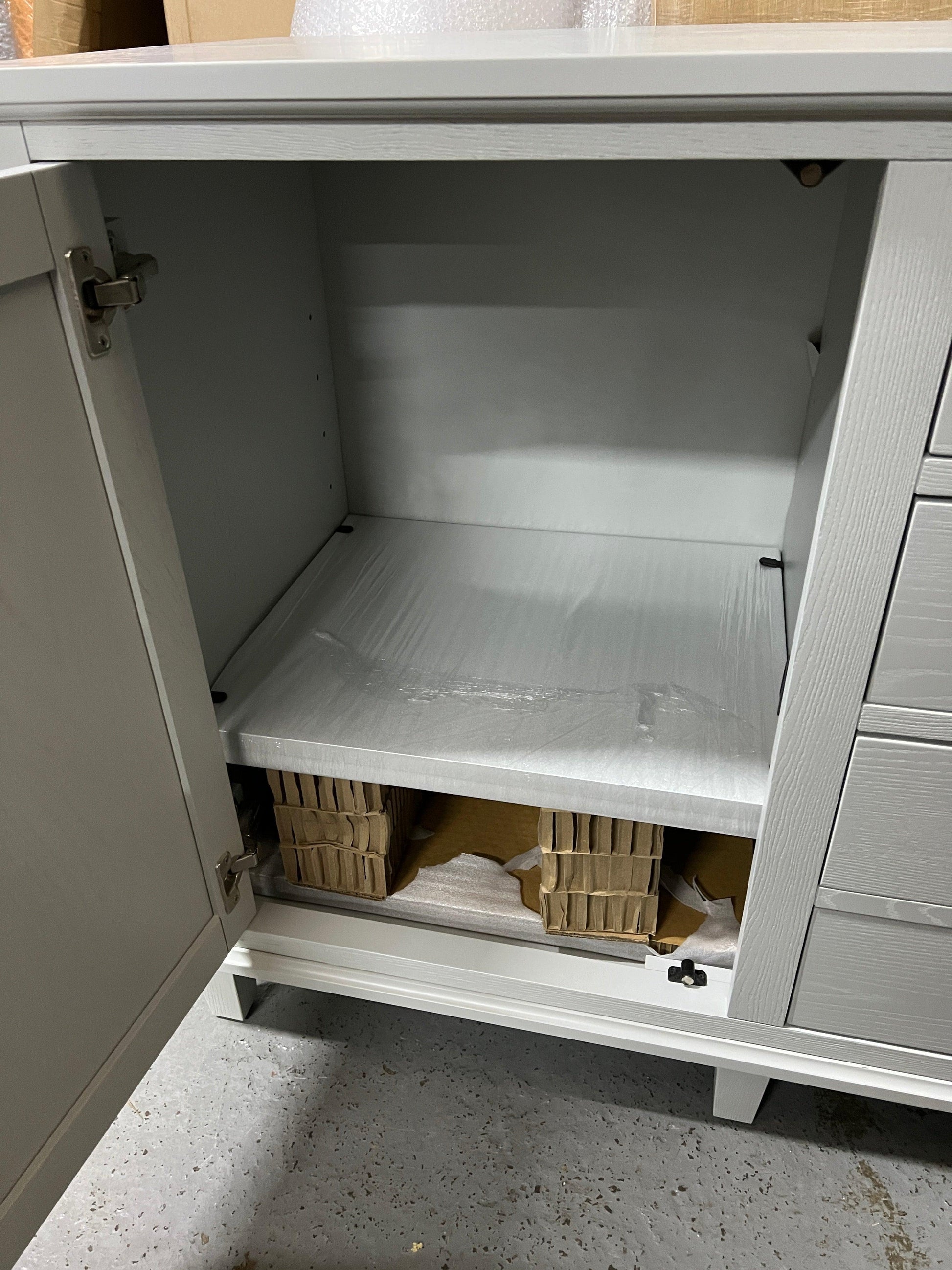 Charlbury Mineral Grey Large Sideboard With Drawers Quality Furniture Clearance Ltd