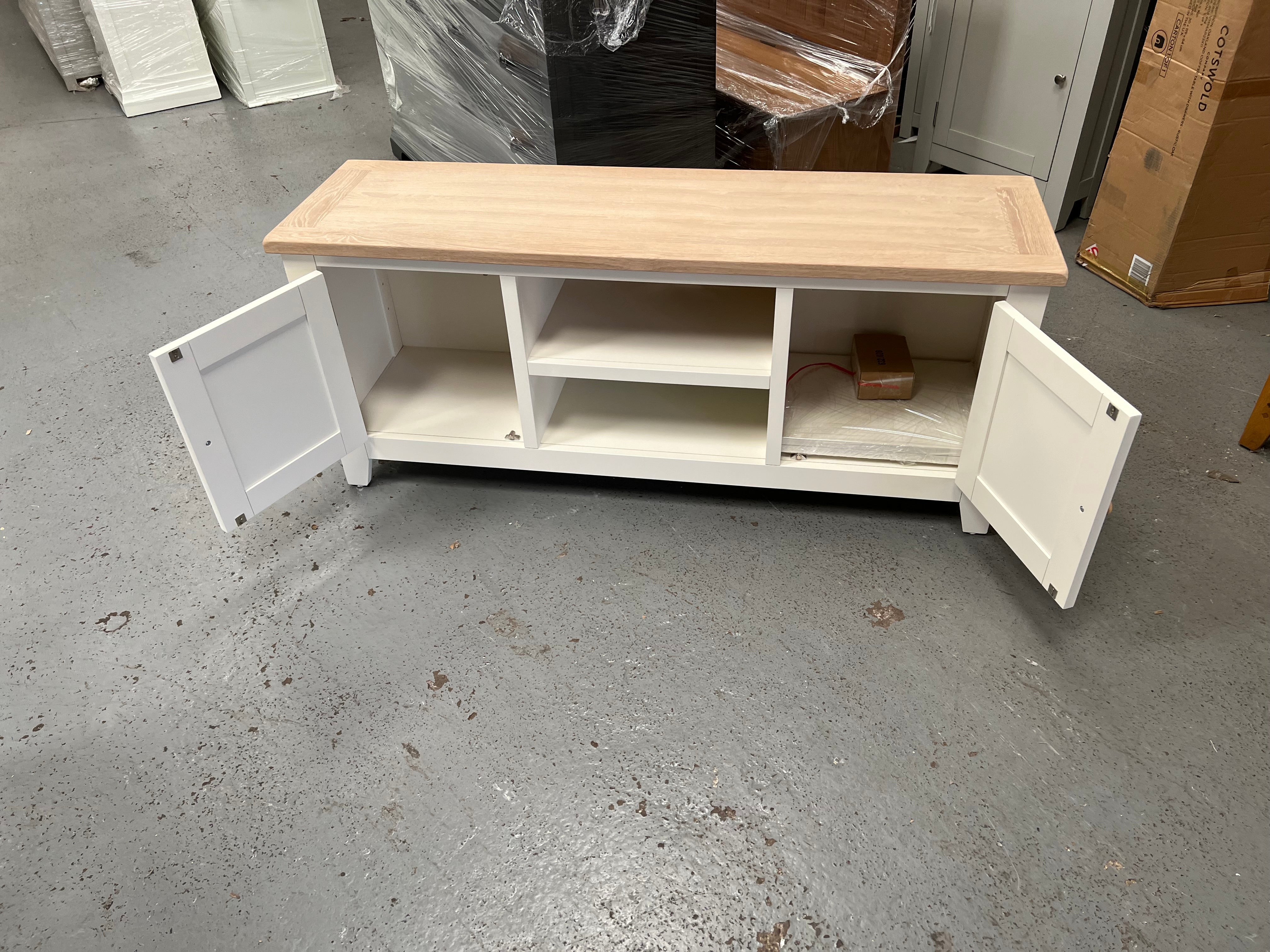 Sussex Cotswold Cream Widescreen TV Unit - Up to 60" furniture delivered