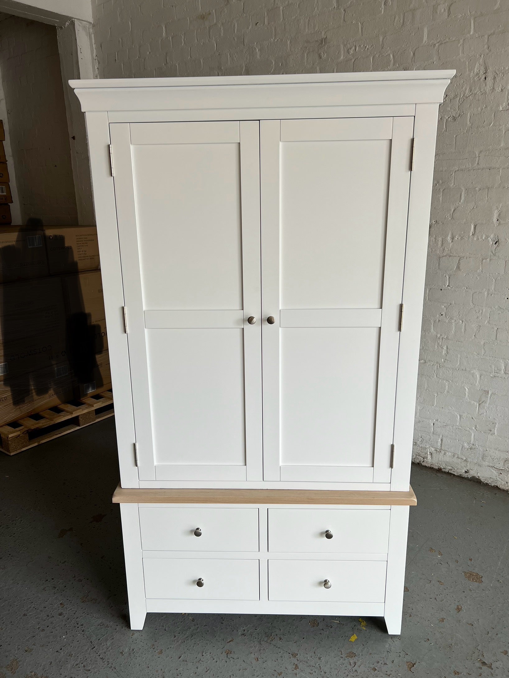 CHESTER PURE WHITE Double Larder Quality Furniture Clearance Ltd