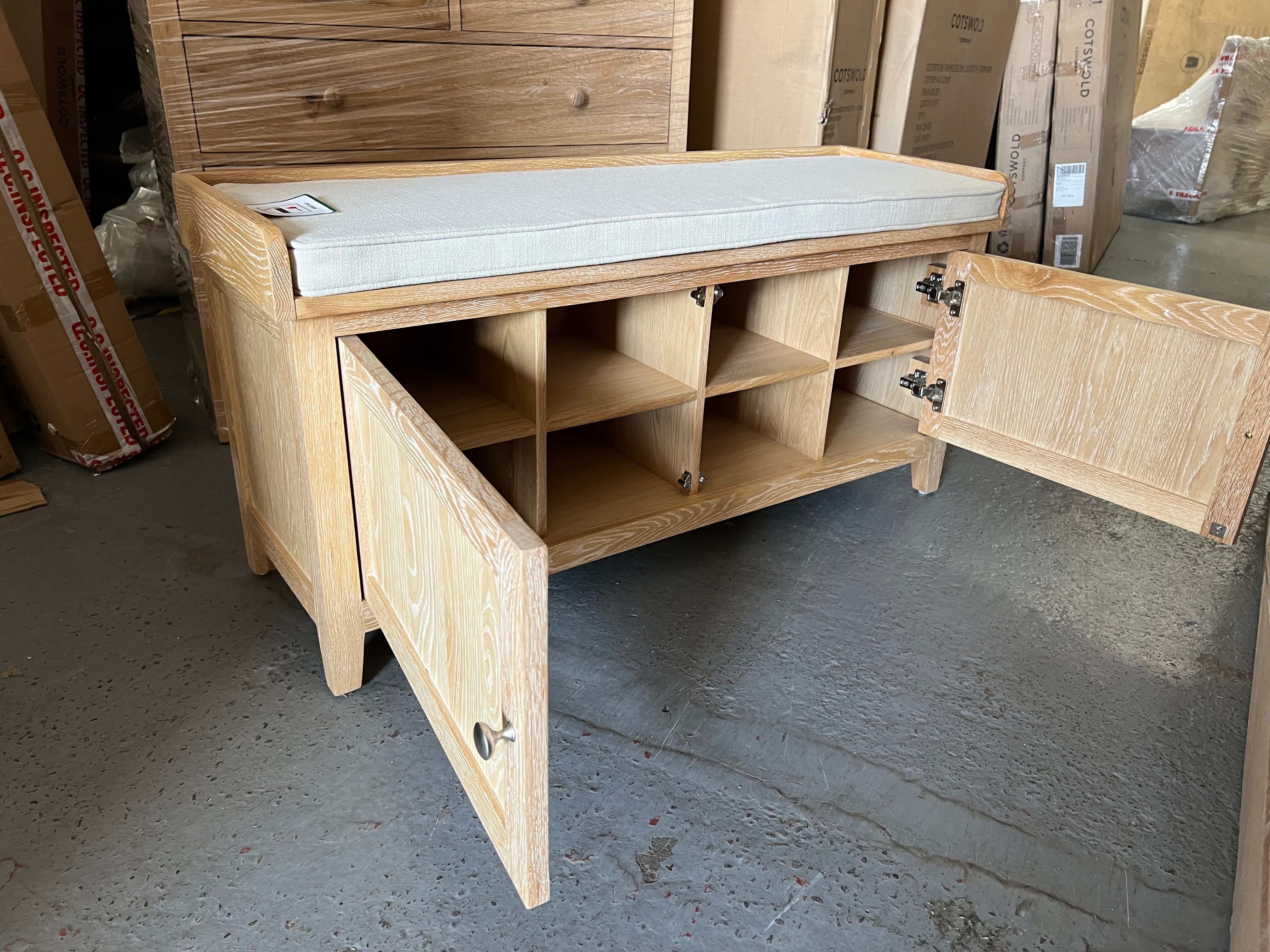 INGLESHAM WHITEWASH OAK
Hidden Shoe Cupboard Quality Furniture Clearance Ltd
