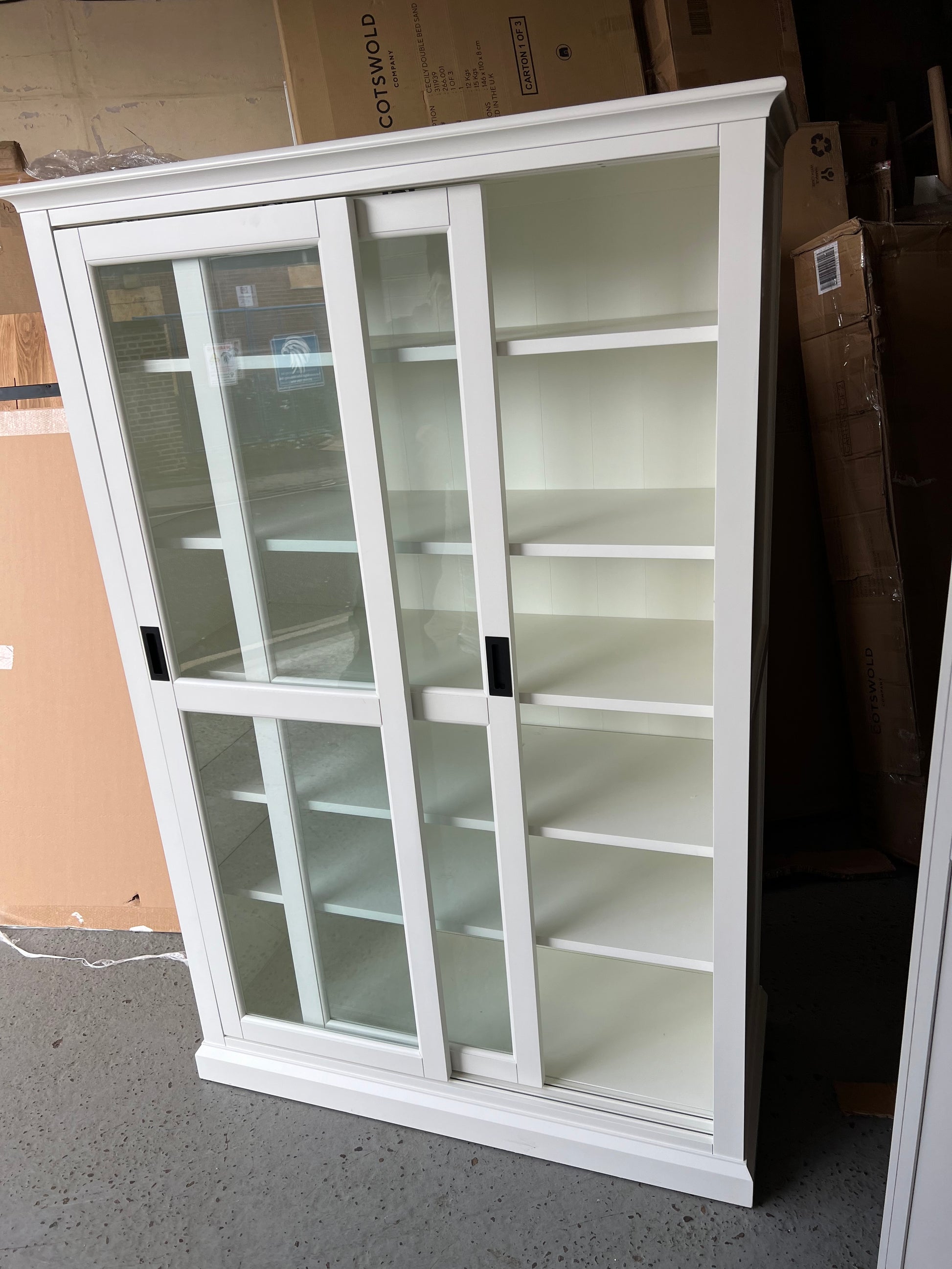 Stow Warm White Glazed Display Cabinet Quality Furniture Clearance Ltd