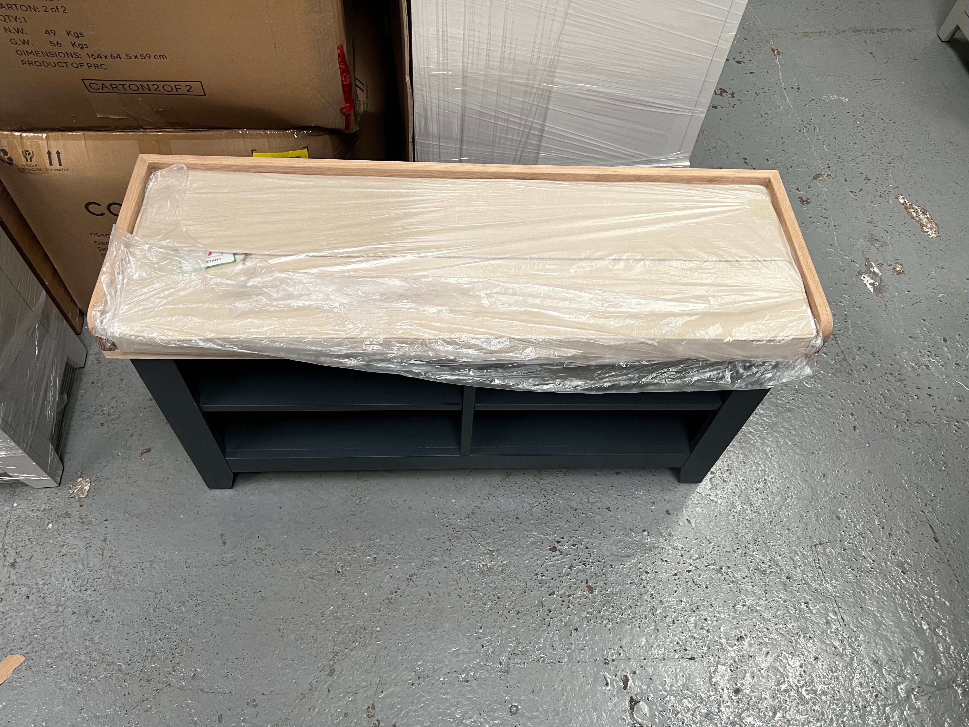 Chester Charcoal Open Shoe Storage Bench furniture delivered