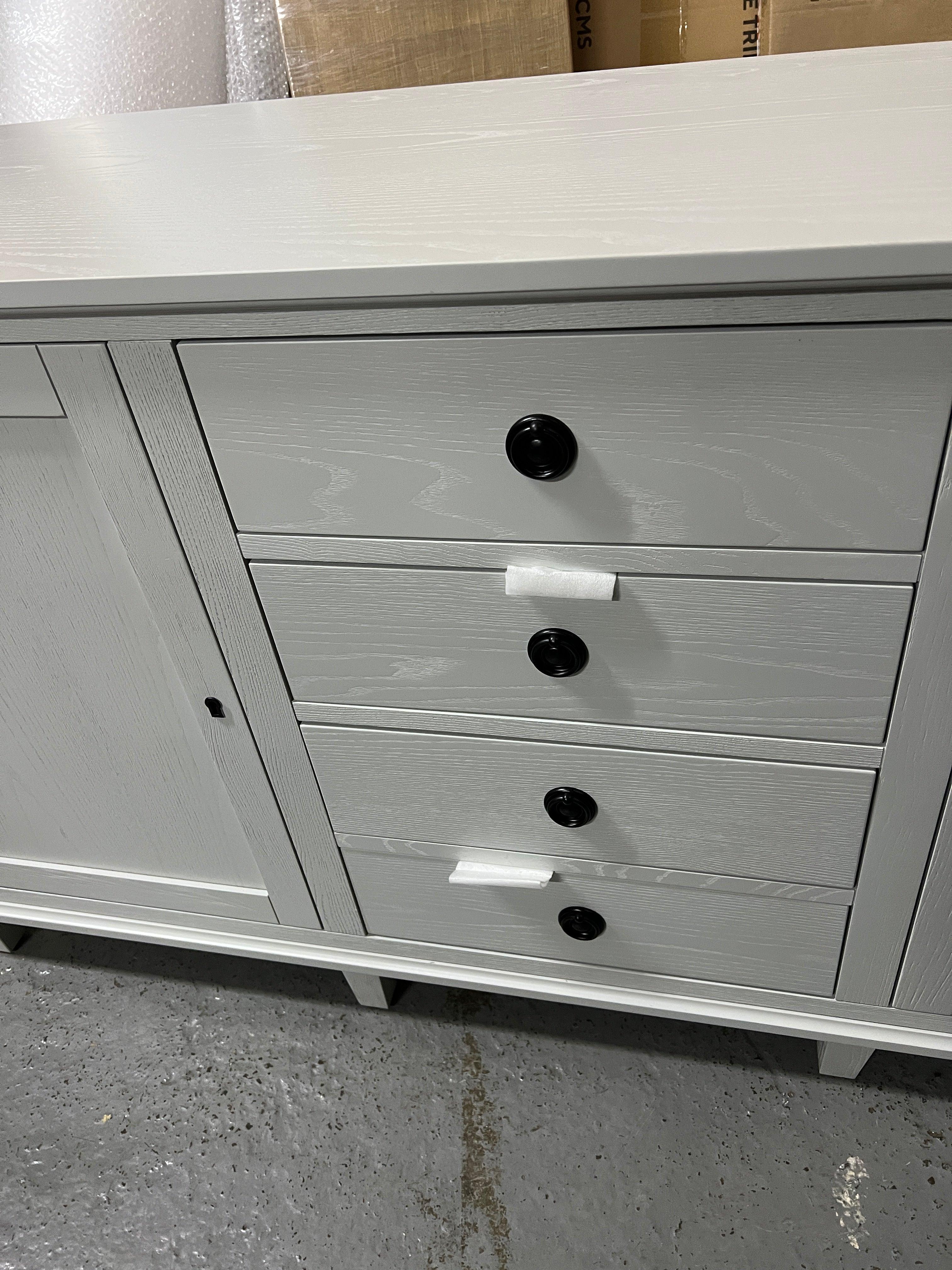 Charlbury Mineral Grey Large Sideboard With Drawers Quality Furniture Clearance Ltd