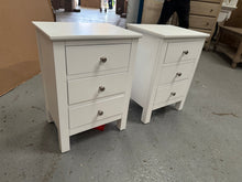 Load image into Gallery viewer, Set of two SIMPLY COTSWOLD PURE WHITE
3 Drawer Bedside Tables Quality Furniture Clearance Ltd

