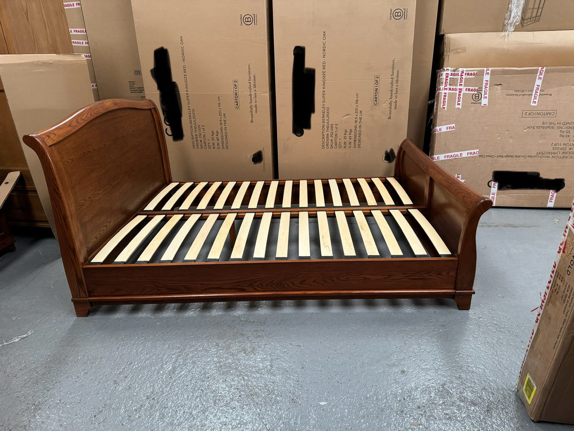 Winchcombe Dark Oak NEW 5ft Kingsize Sleigh Bed Quality Furniture Clearance Ltd