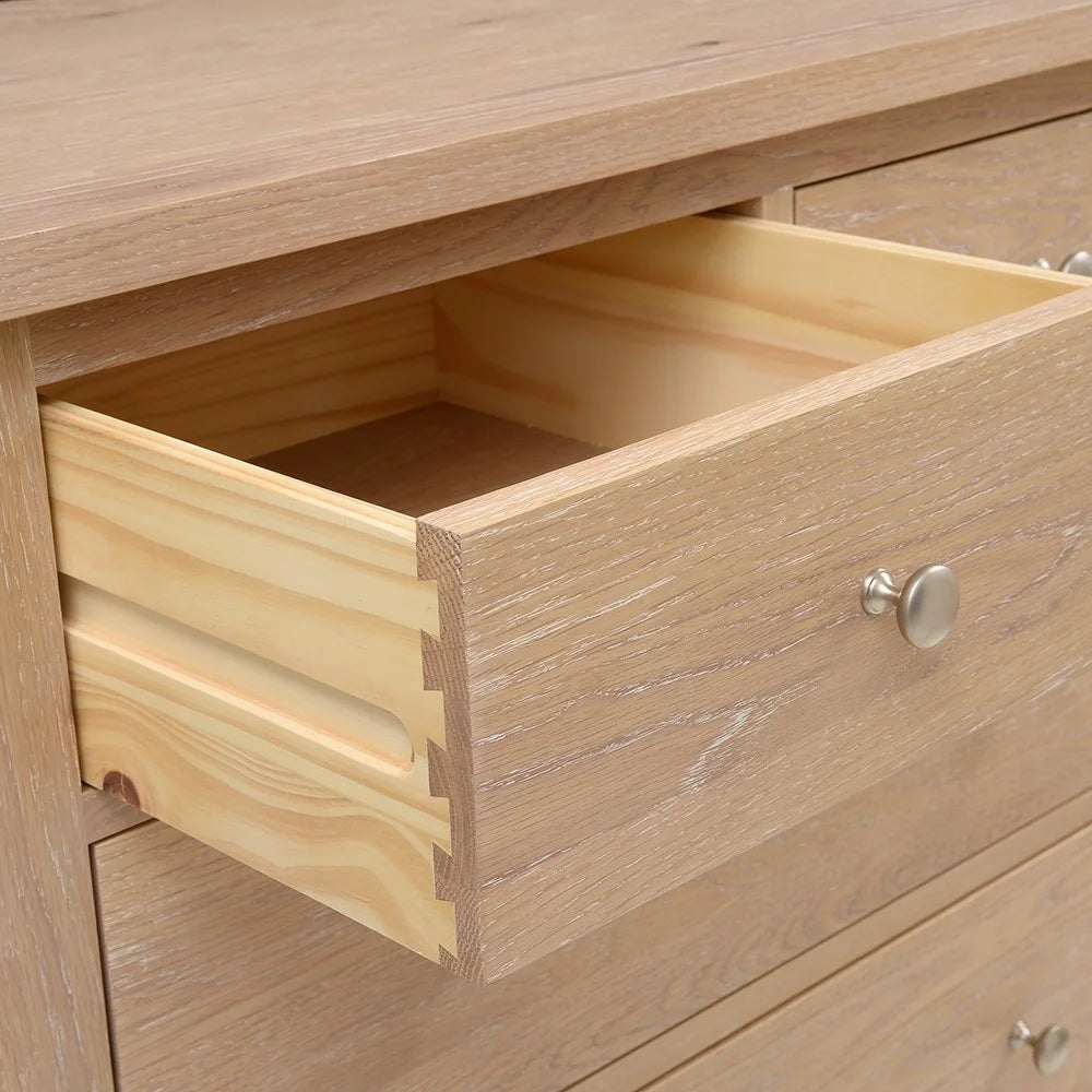 INGLESHAM WHITEWASH OAK 10 Drawer Chest Quality Furniture Clearance Ltd