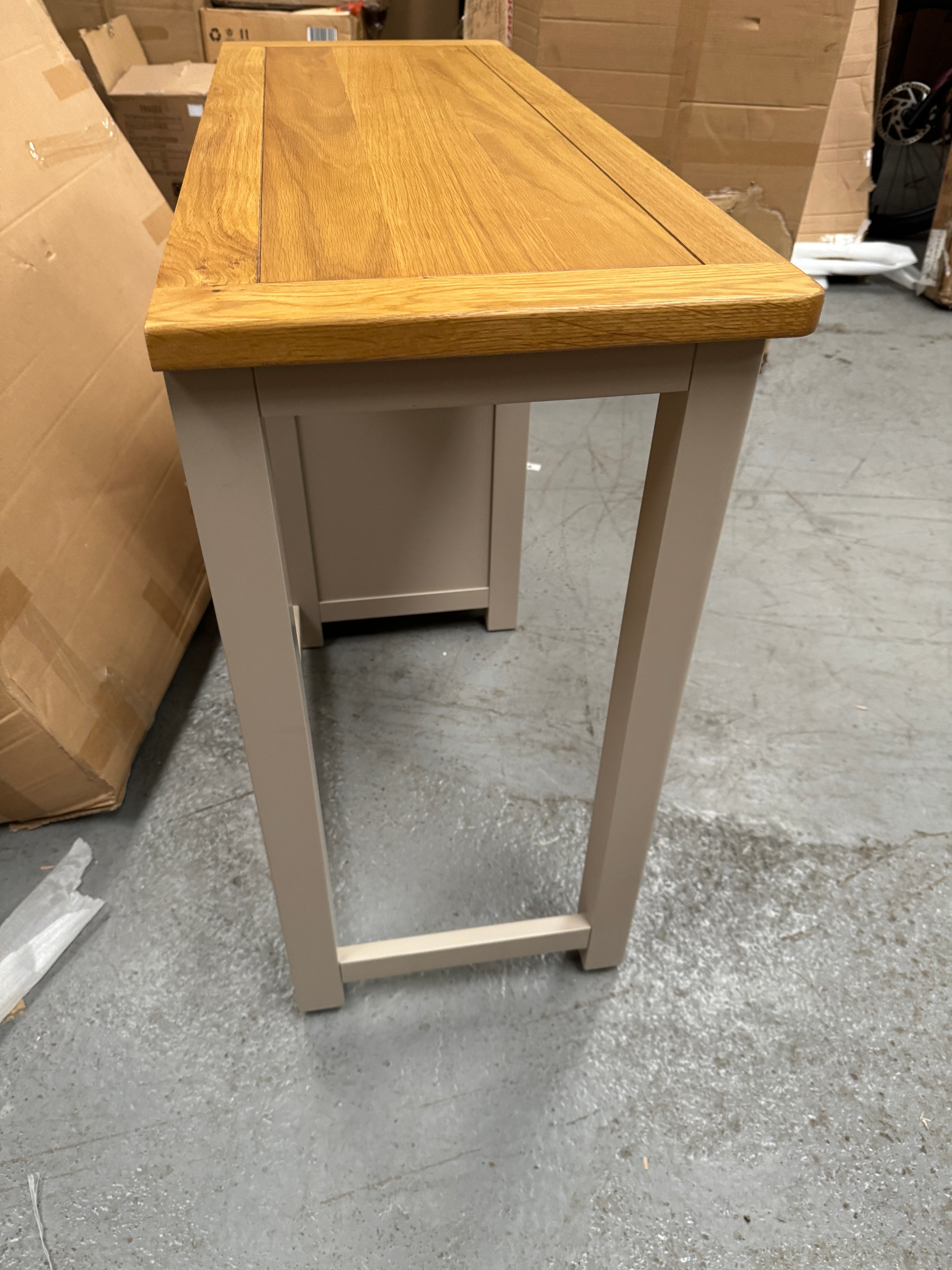 Lundy Stone Grey Single Pedestal Dressing Table Quality Furniture Clearance Ltd