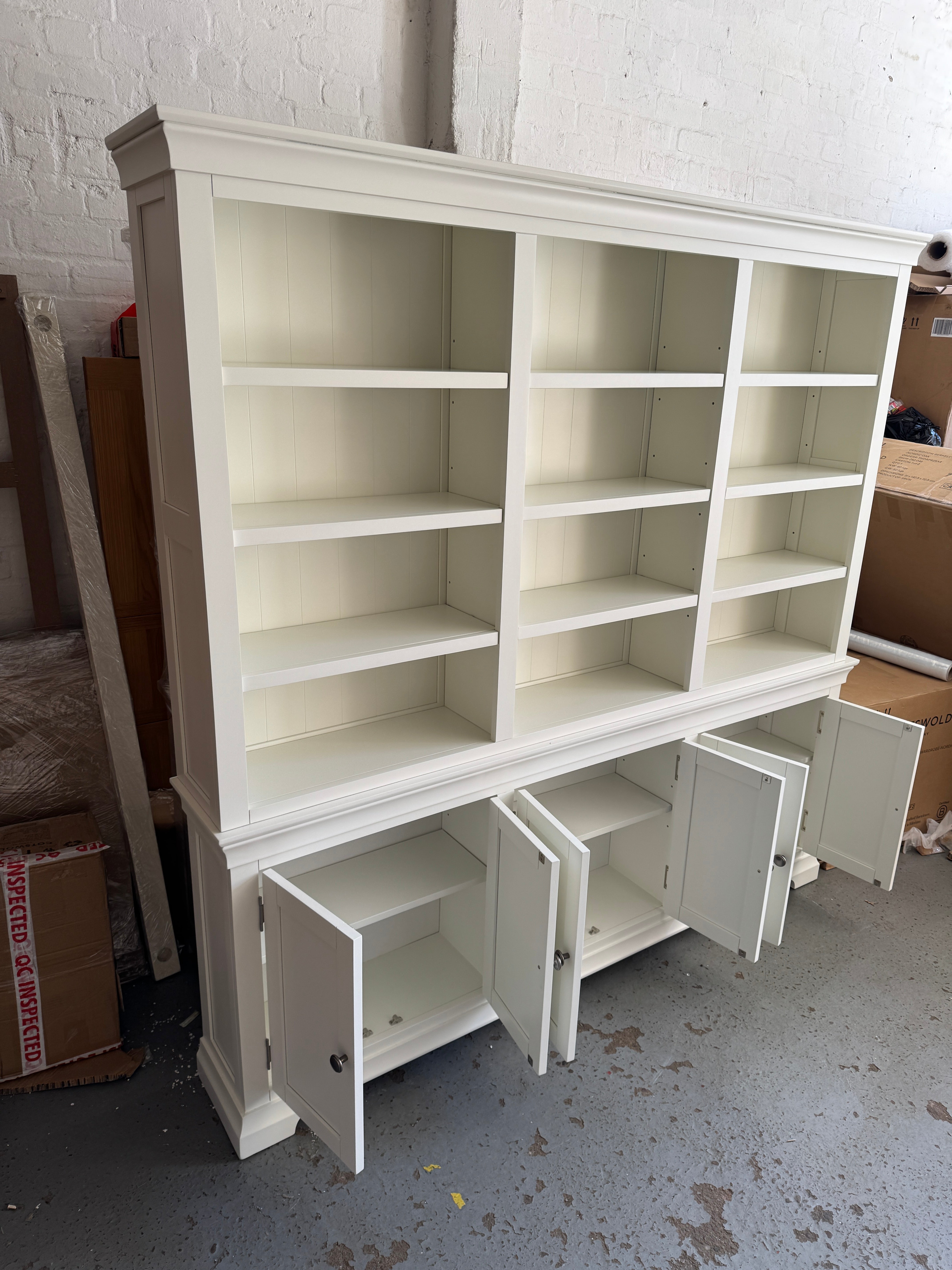 Chantilly Warm White Grand Bookcase Quality Furniture Clearance Ltd