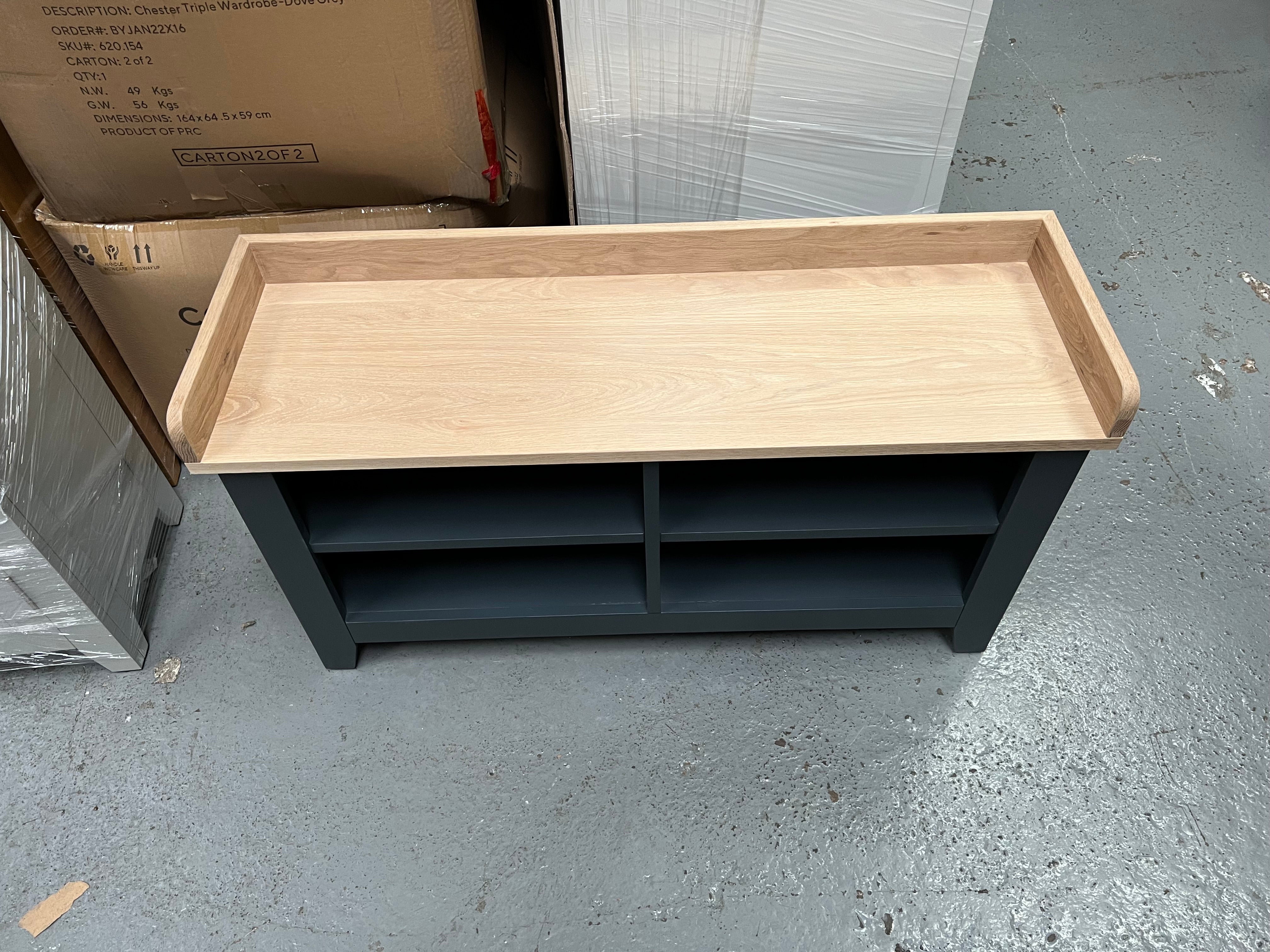 Chester Charcoal Open Shoe Storage Bench furniture delivered