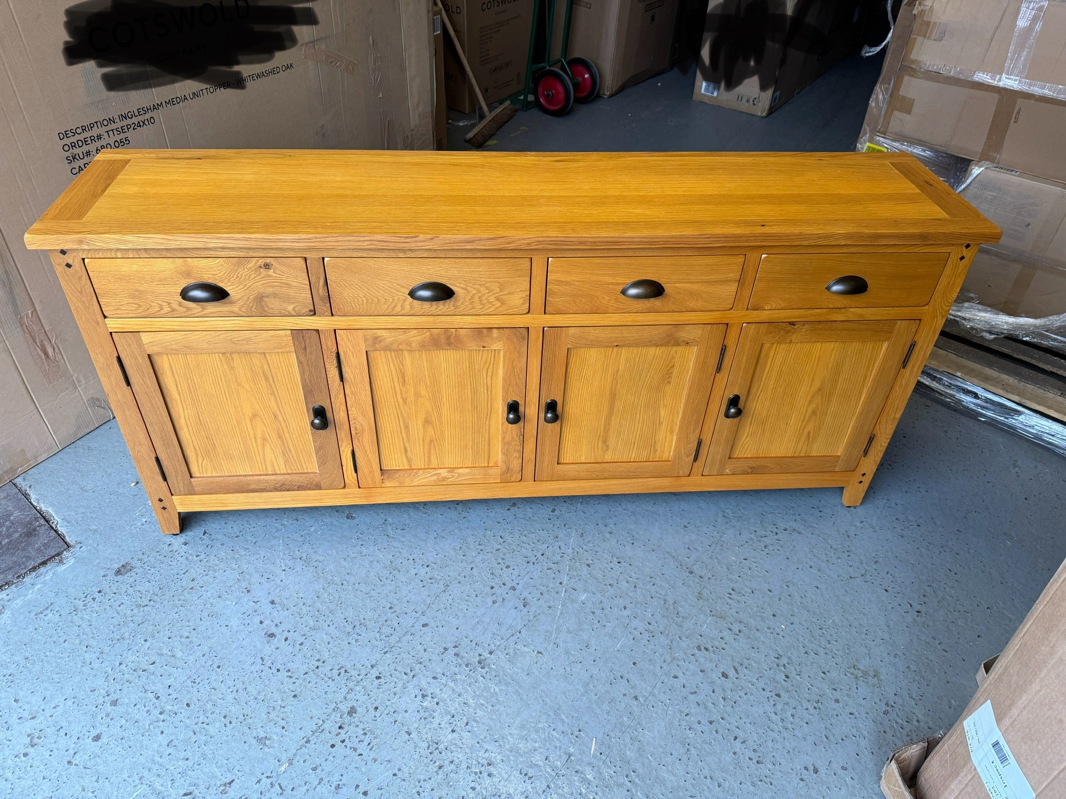OAKLAND RUSTIC OAK Extra Large Sideboard Quality Furniture Clearance Ltd