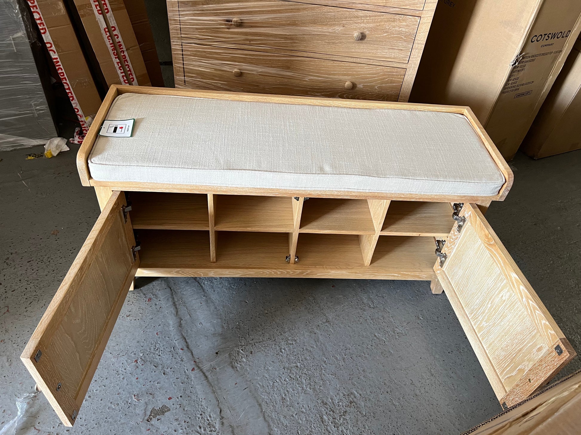 INGLESHAM WHITEWASH OAK
Hidden Shoe Cupboard Quality Furniture Clearance Ltd