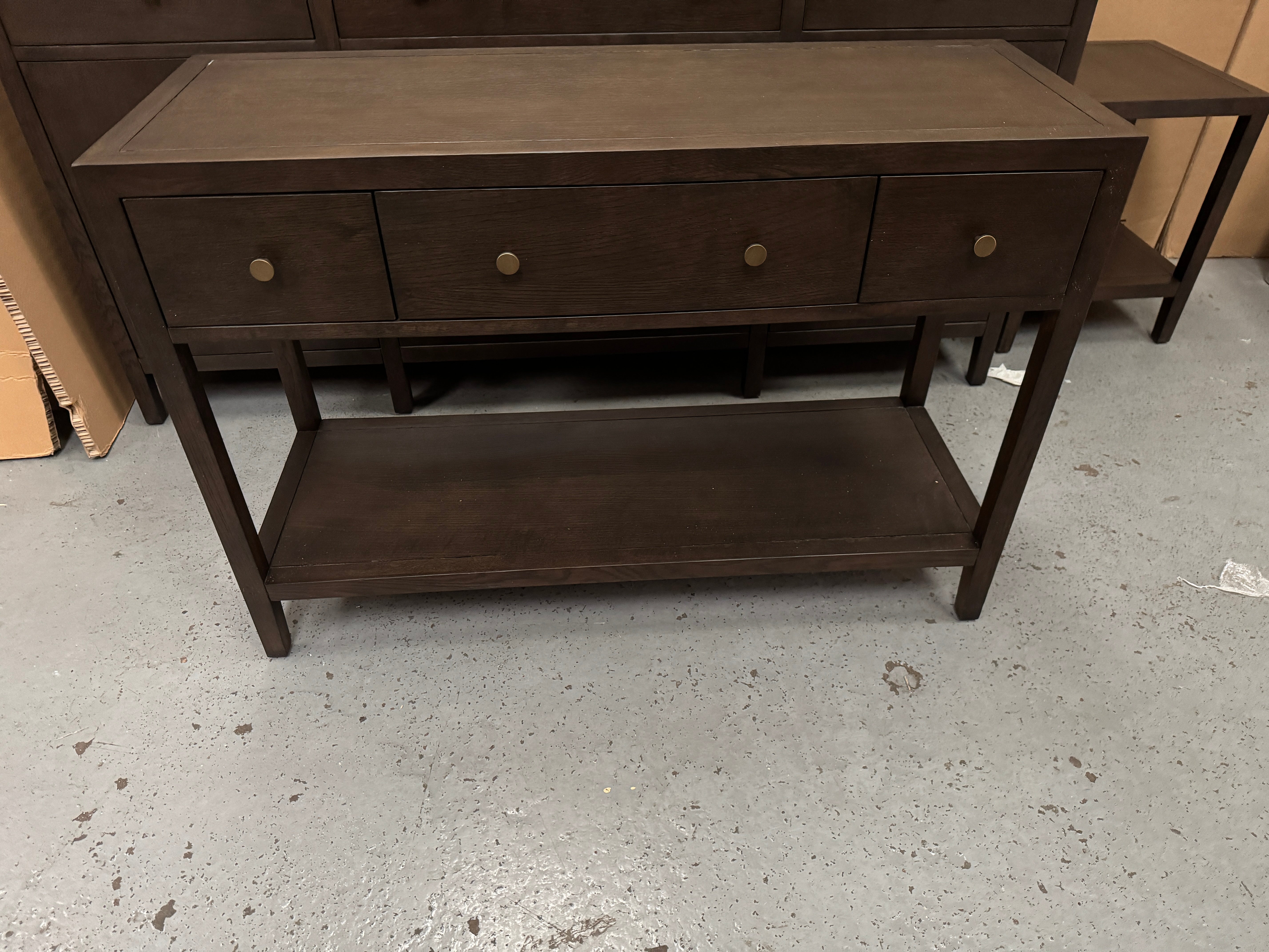 BLOCKLEY BROWN OAK Hallway/Console table Quality Furniture Clearance Ltd