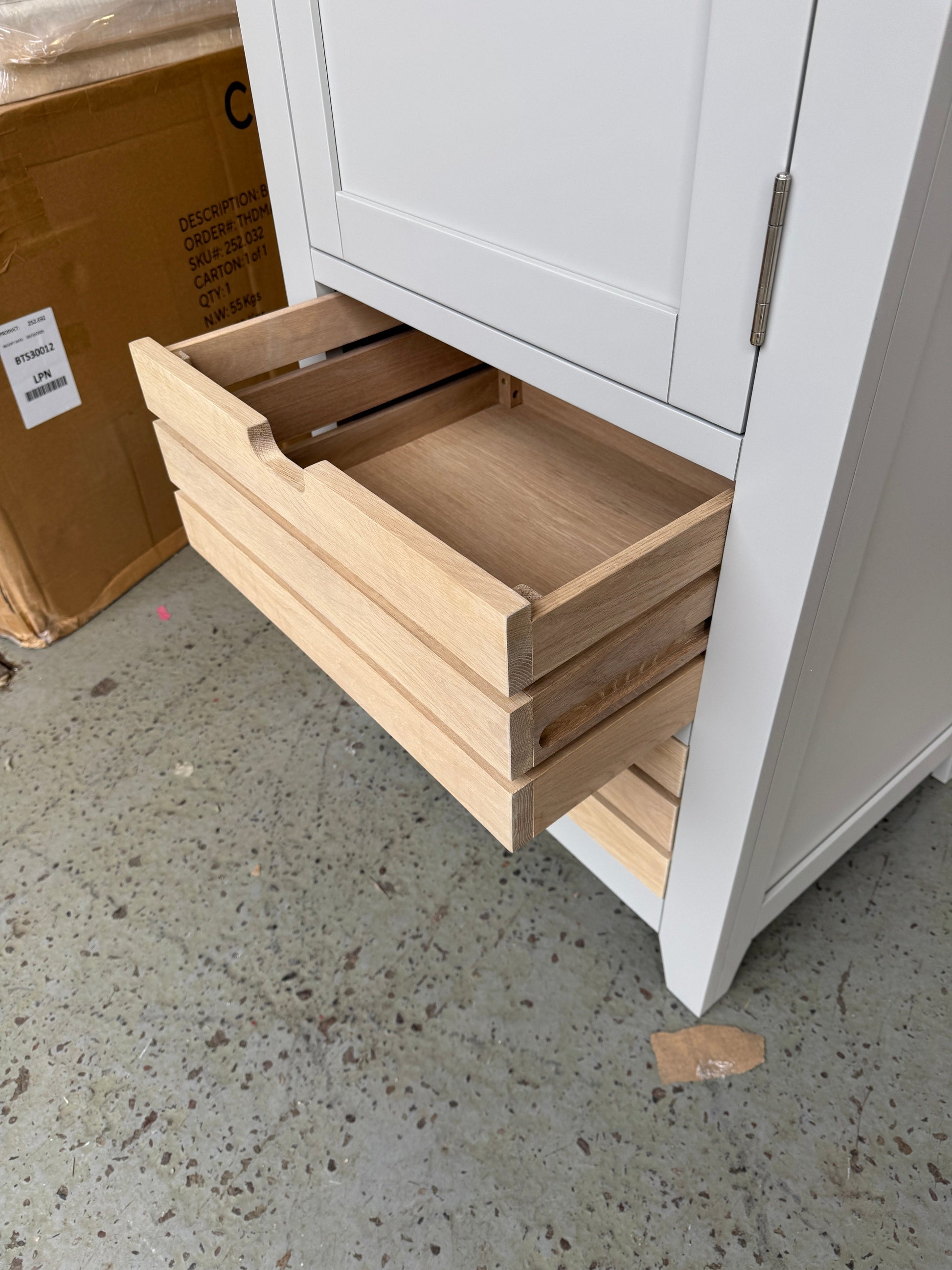 Chester Dove Grey Narrow Larder Quality Furniture Clearance Ltd