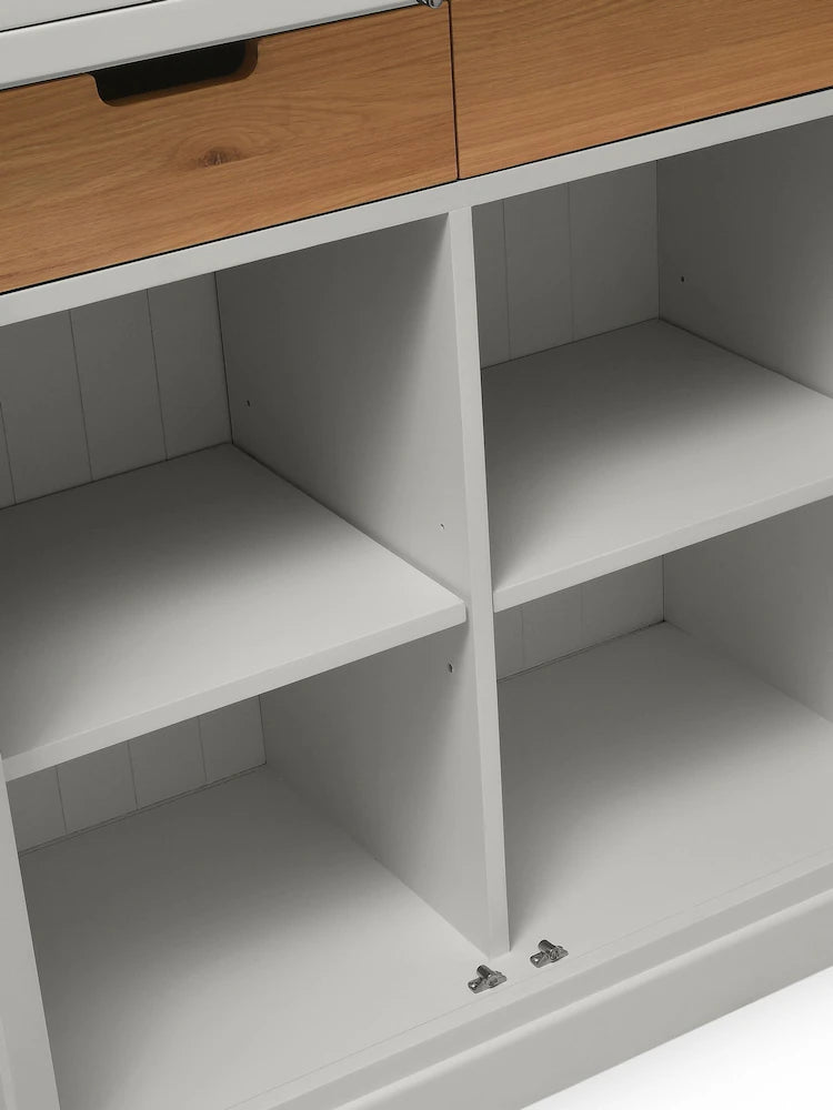 Simply Cotswold Pebble Grey Double Larder Quality Furniture Clearance Ltd