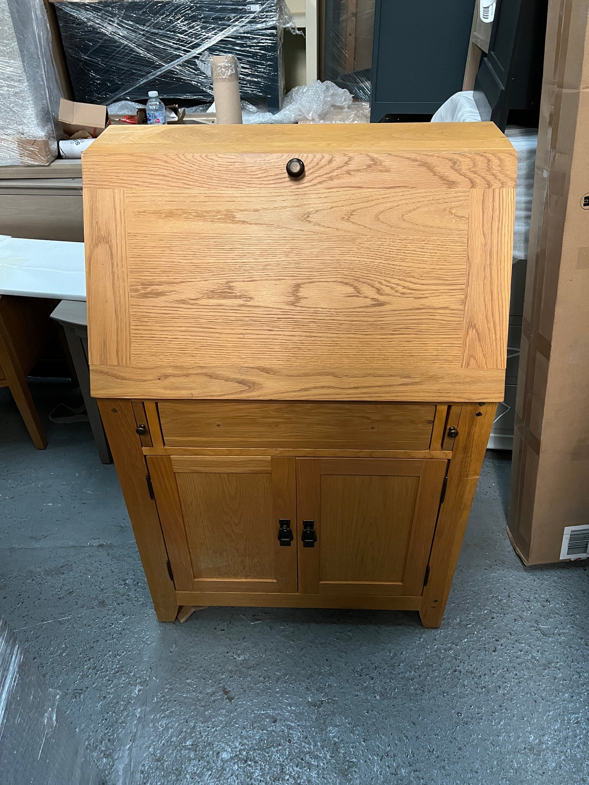Oakland Rustic Oak Writing Bureau furniture delivered