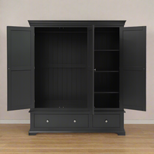 Load image into Gallery viewer, CHANTILLY DUSKY BLACK Triple Wardrobe Quality Furniture Clearance Ltd
