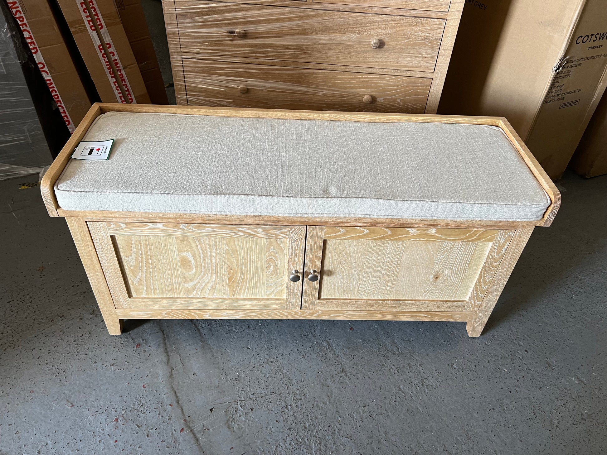 INGLESHAM WHITEWASH OAK
Hidden Shoe Cupboard Quality Furniture Clearance Ltd