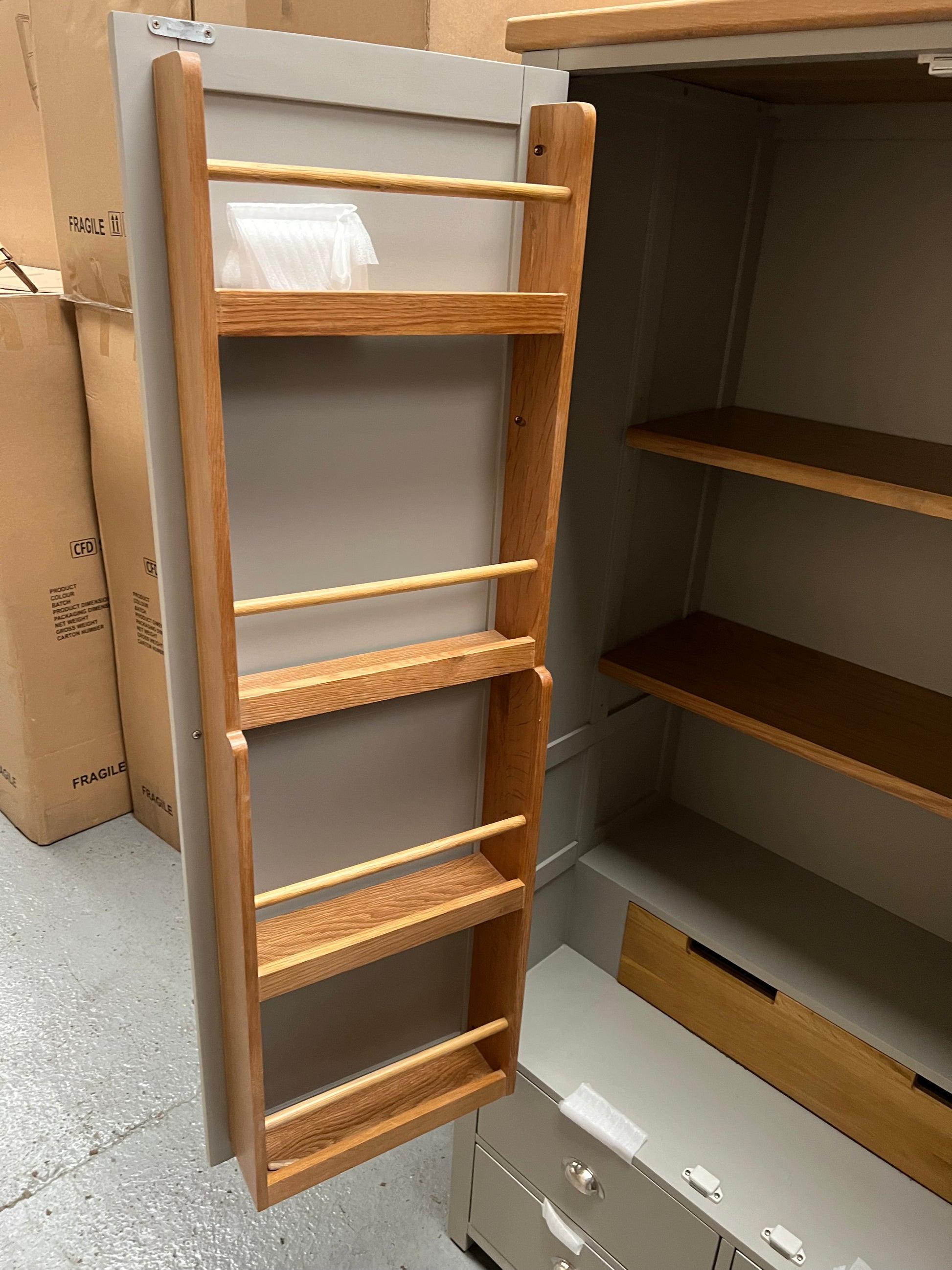 Hampshire ‘Country Life’ Double Larder - Grey Quality Furniture Clearance Ltd