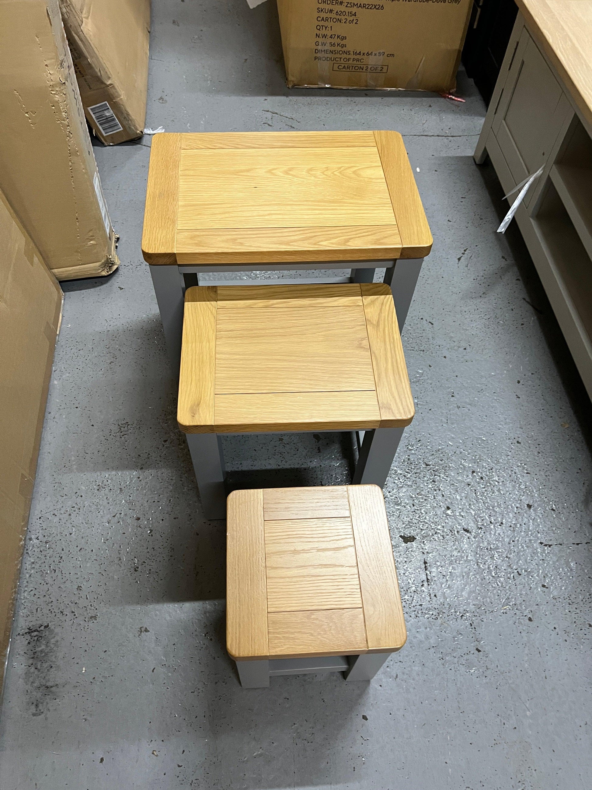 SUSSEX STORM GREY Nest Of Tables Quality Furniture Clearance Ltd