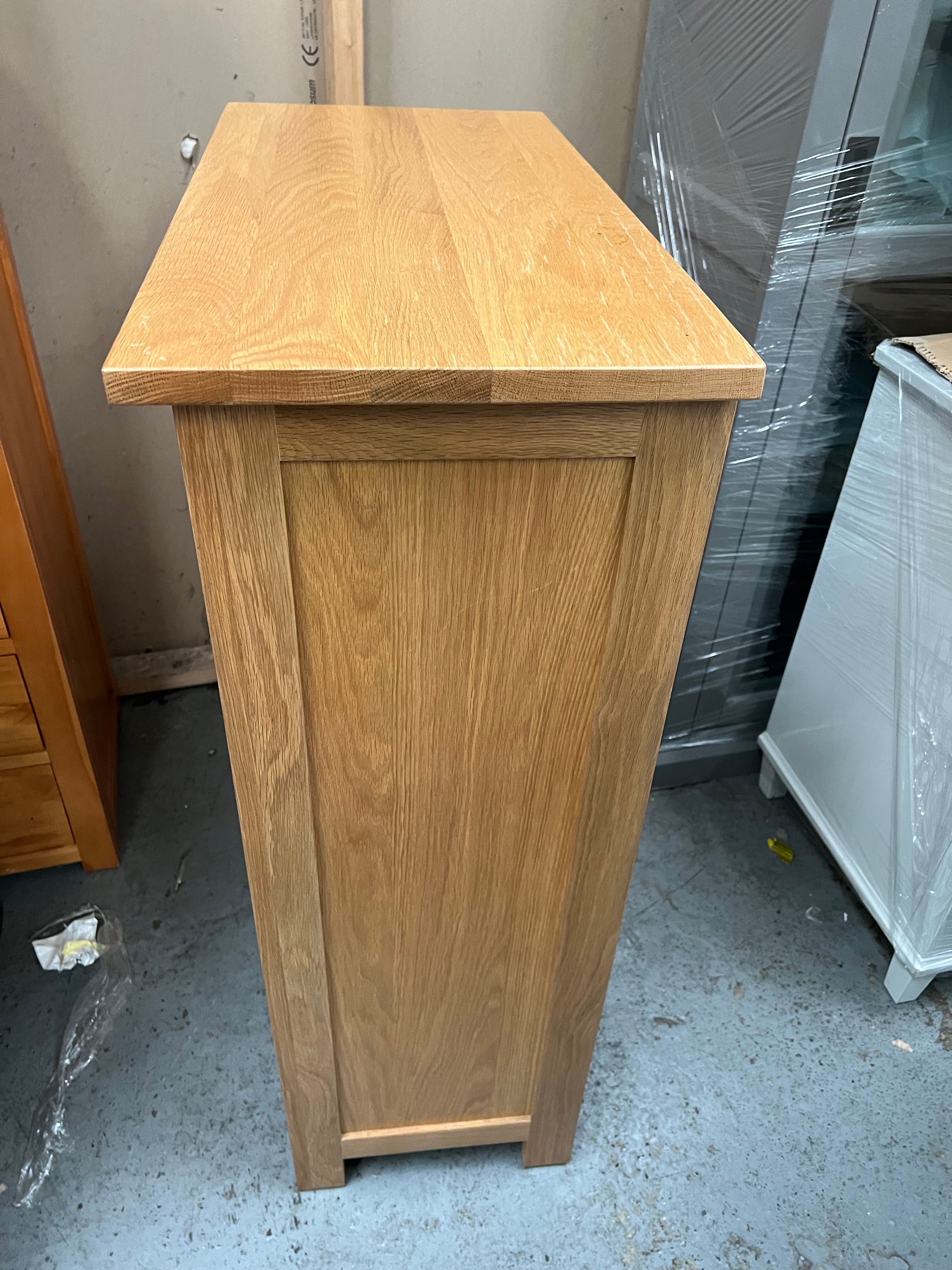 Oakland rustic oak large shoe cupboard Quality Furniture Clearance Ltd