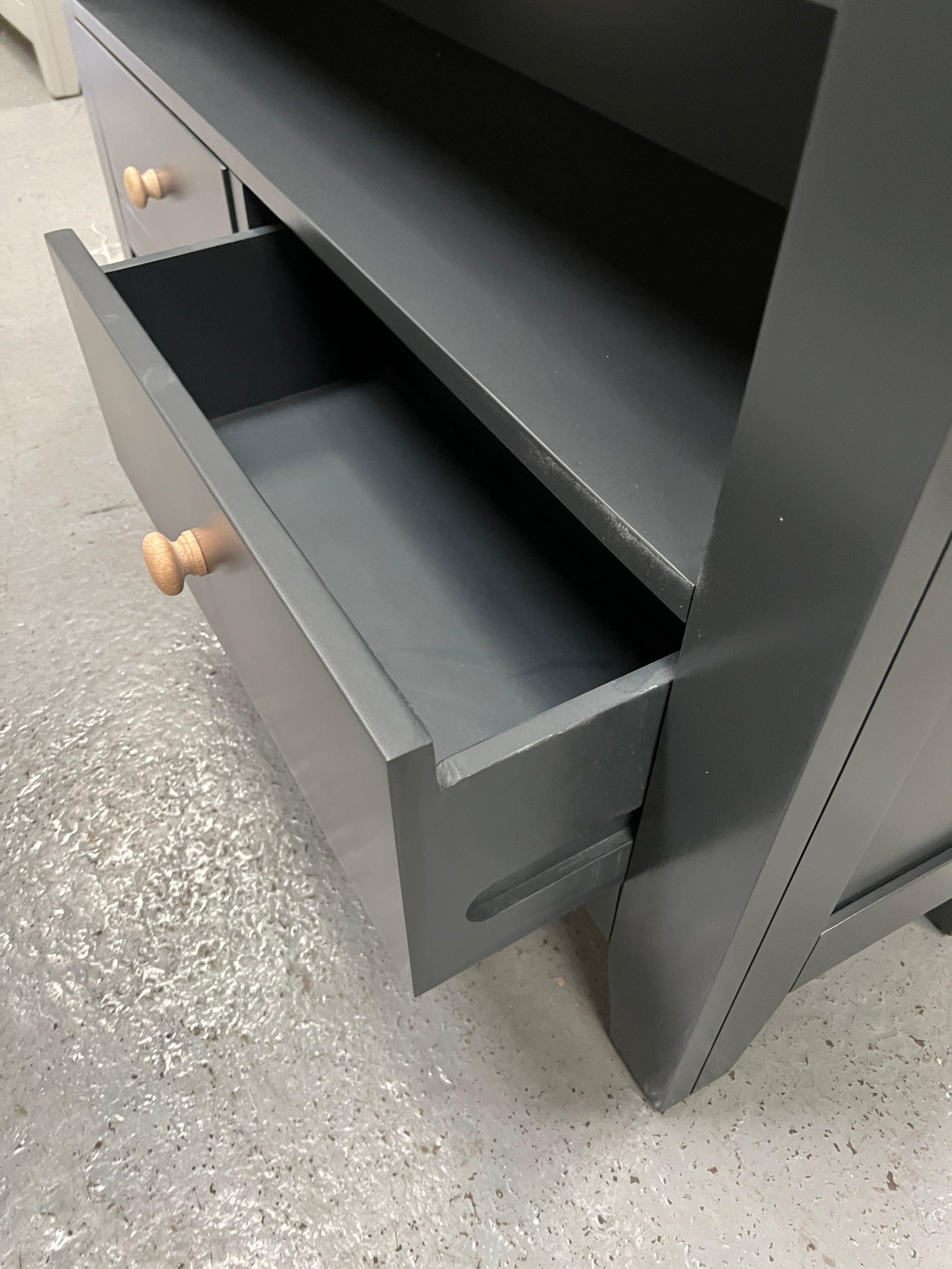 Chester Charcoal Low and Wide Bookcase furniture delivered 