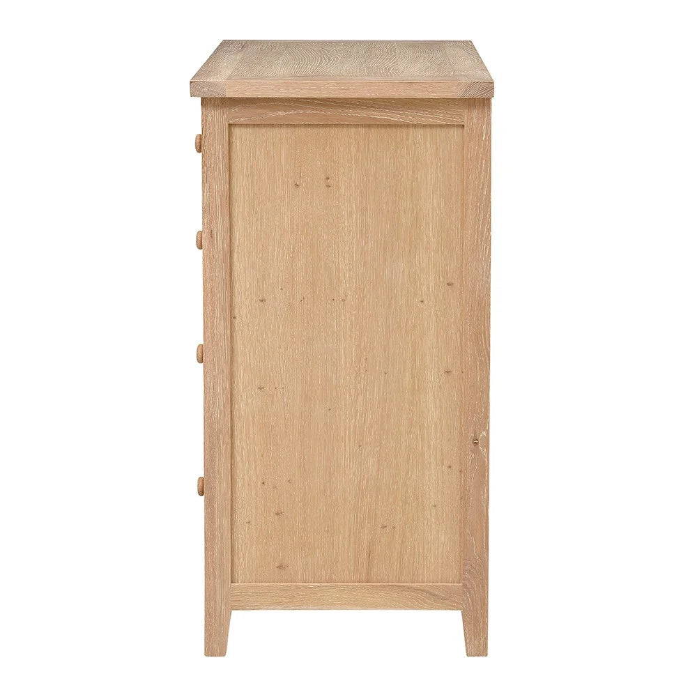 INGLESHAM WHITEWASH OAK 5 Drawer Chest Quality Furniture Clearance Ltd