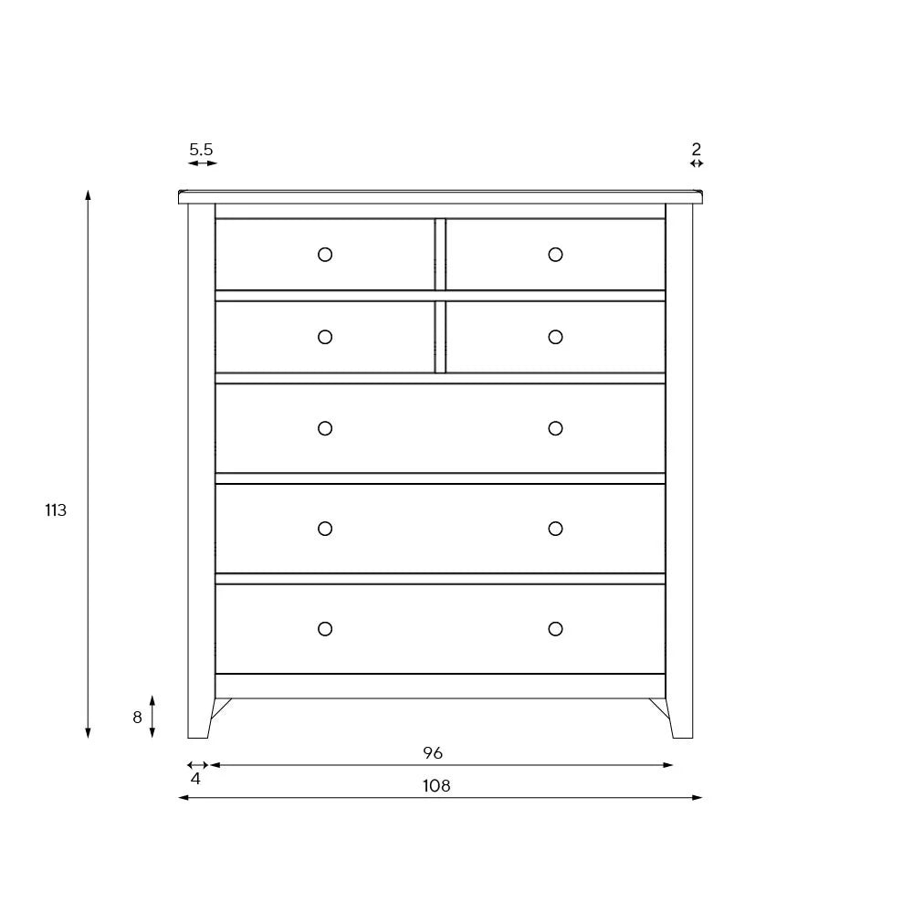Chester Pure White 7 Drawer Chest Quality Furniture Clearance Ltd
