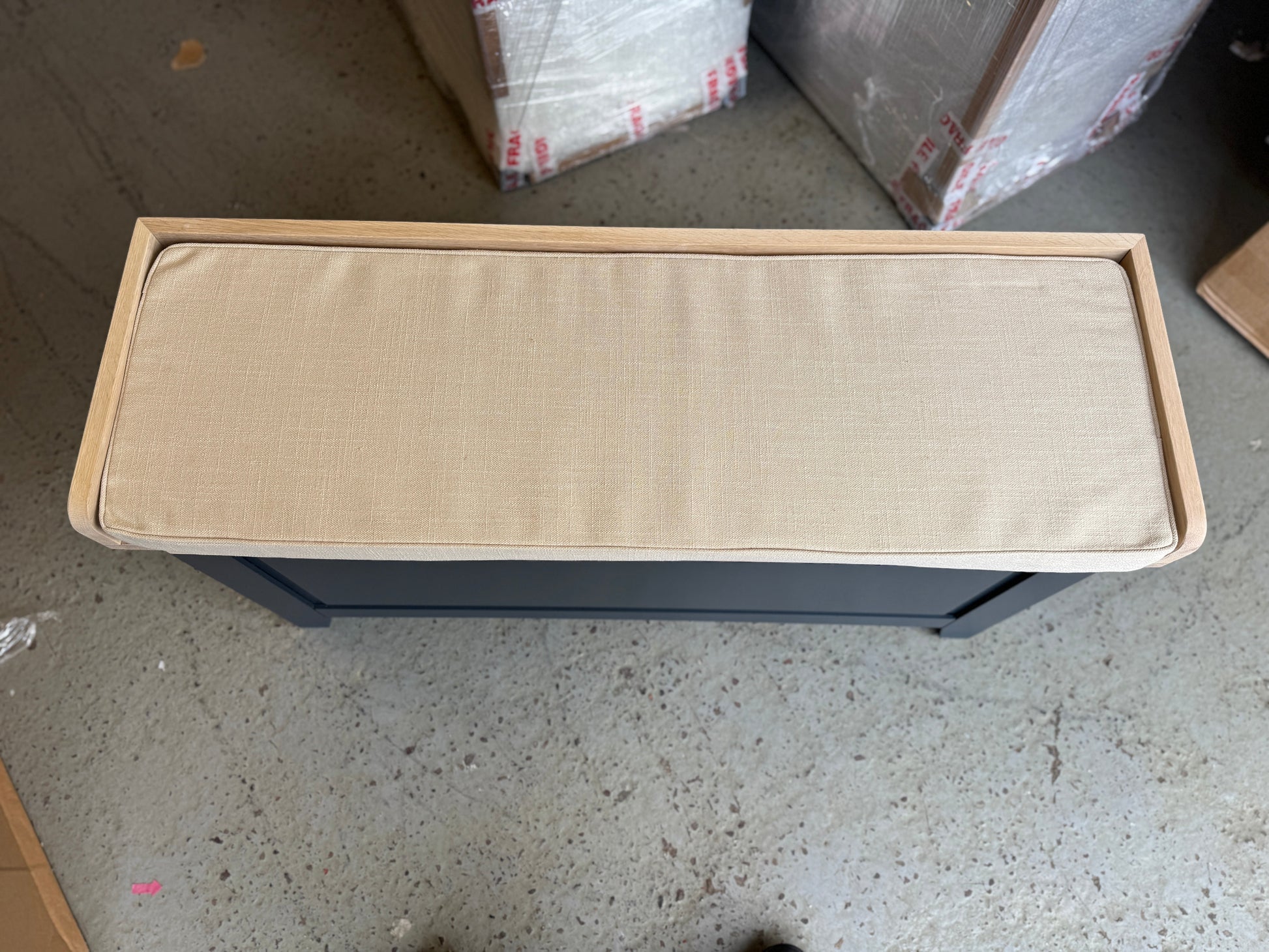 Chester Charcoal Large Shoe Storage Trunk and Bench furniture delivered