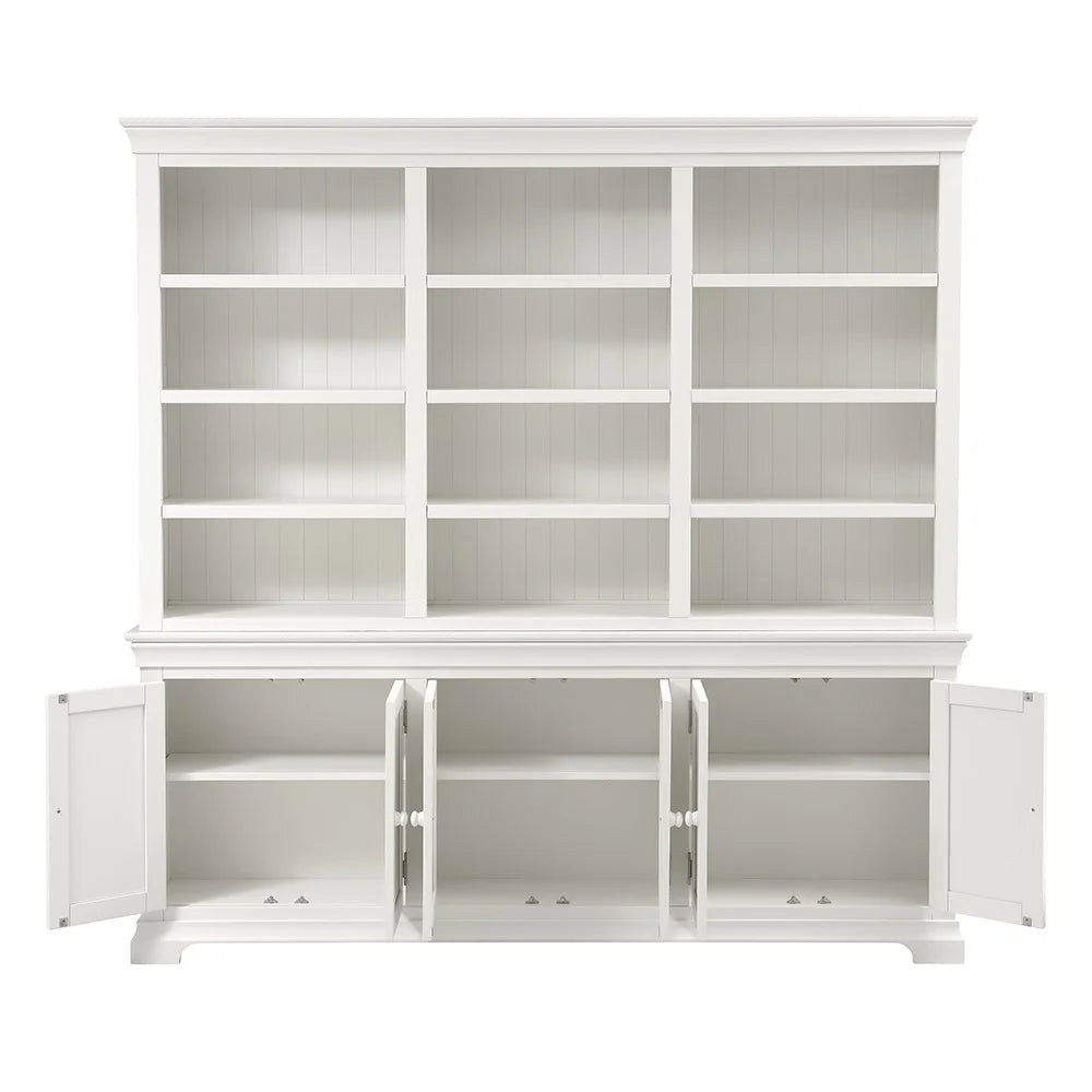 Chantilly Warm White Grand Bookcase Quality Furniture Clearance Ltd