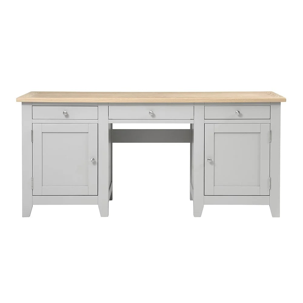 Chester Dove Grey Double Pedestal Desk furniture delivered