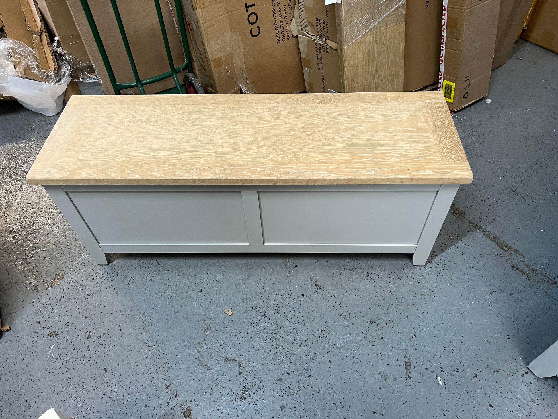 Grey Wide Blanket Box furniture delivered