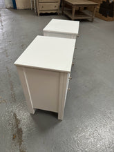 Load image into Gallery viewer, Set of two SIMPLY COTSWOLD PURE WHITE
3 Drawer Bedside Tables Quality Furniture Clearance Ltd
