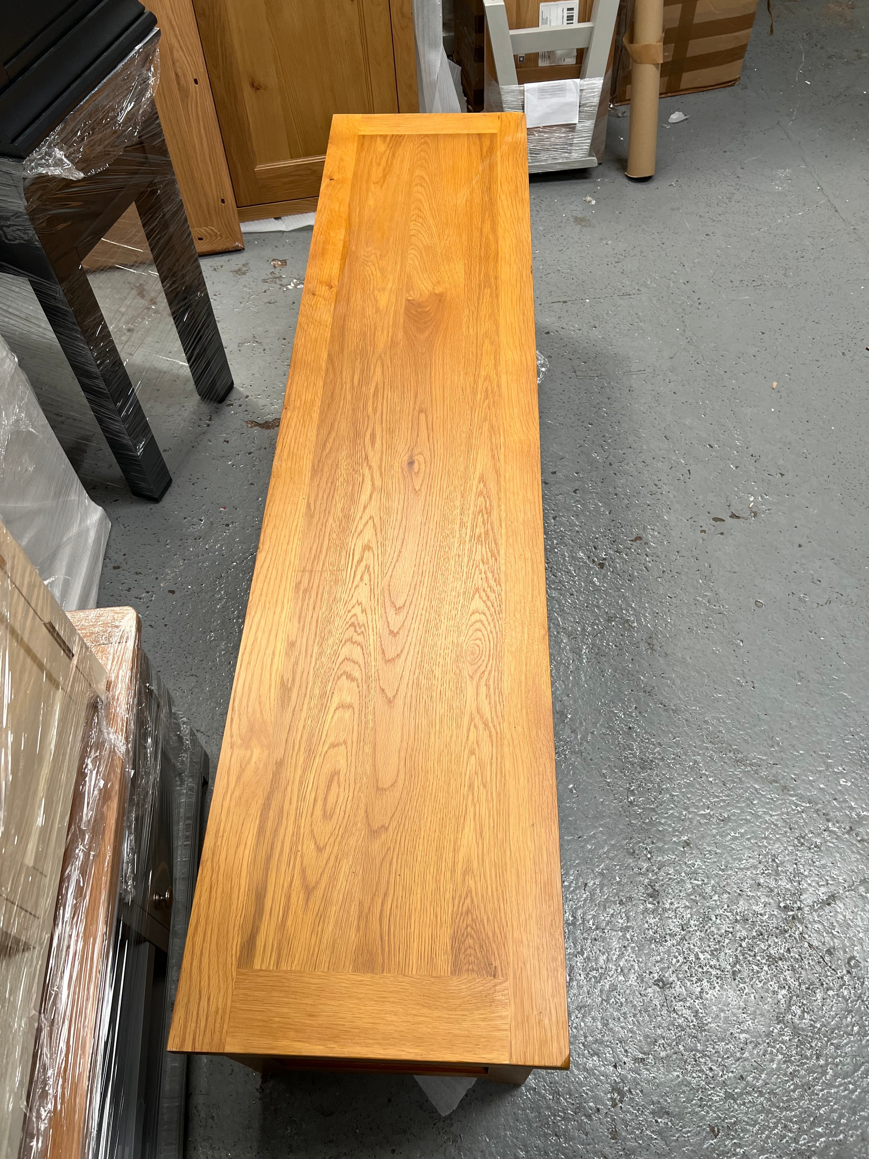 Oakland Rustic Oak Extra Large TV Stand up to 75" Quality Furniture Clearance Ltd