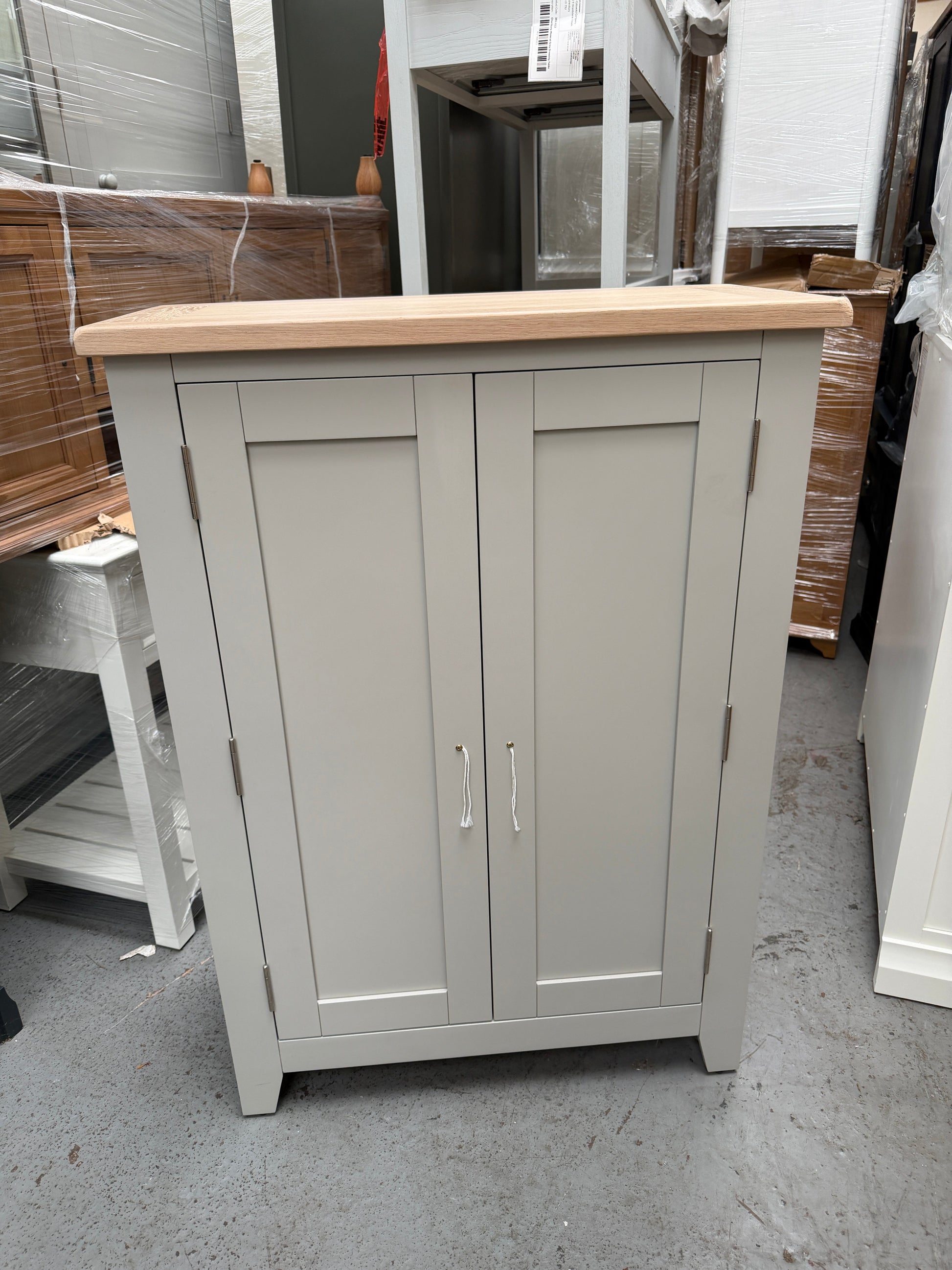 Chester Dove Grey Large Shoe Cupboard furniture delivered