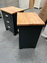 Load image into Gallery viewer, set of 2 GLOUCESTER Charcoal 3 drawer bedside chest Quality Furniture Clearance Ltd
