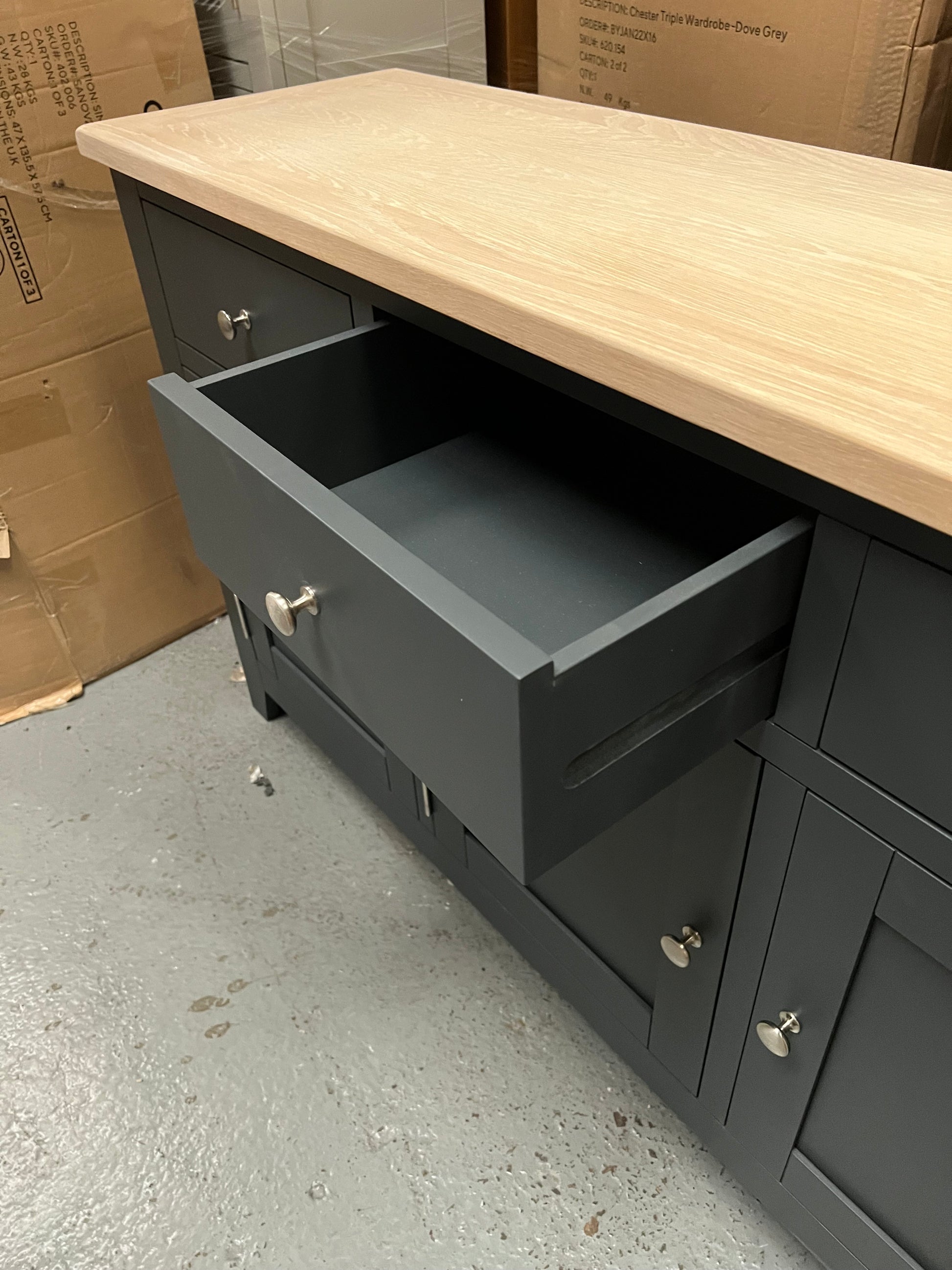 CHESTER CHARCOAL
Extra Large Sideboard Quality Furniture Clearance Ltd