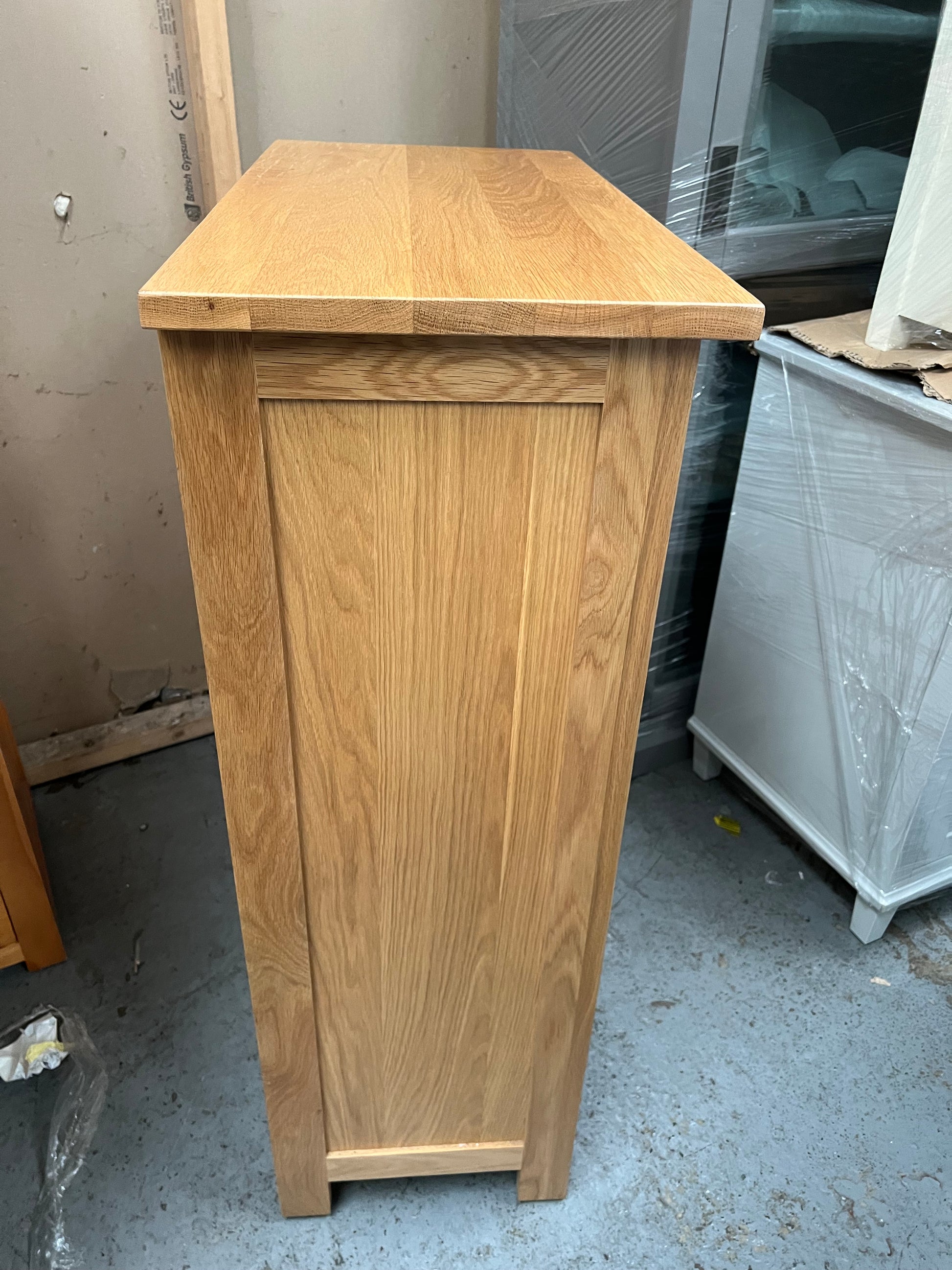 Oakland rustic oak large shoe cupboard Quality Furniture Clearance Ltd