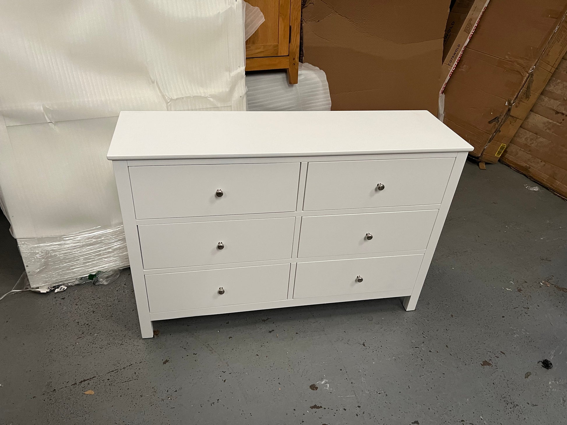 SIMPLY COTSWOLD DOVE GREY 6 Drawer Chest Quality Furniture Clearance Ltd