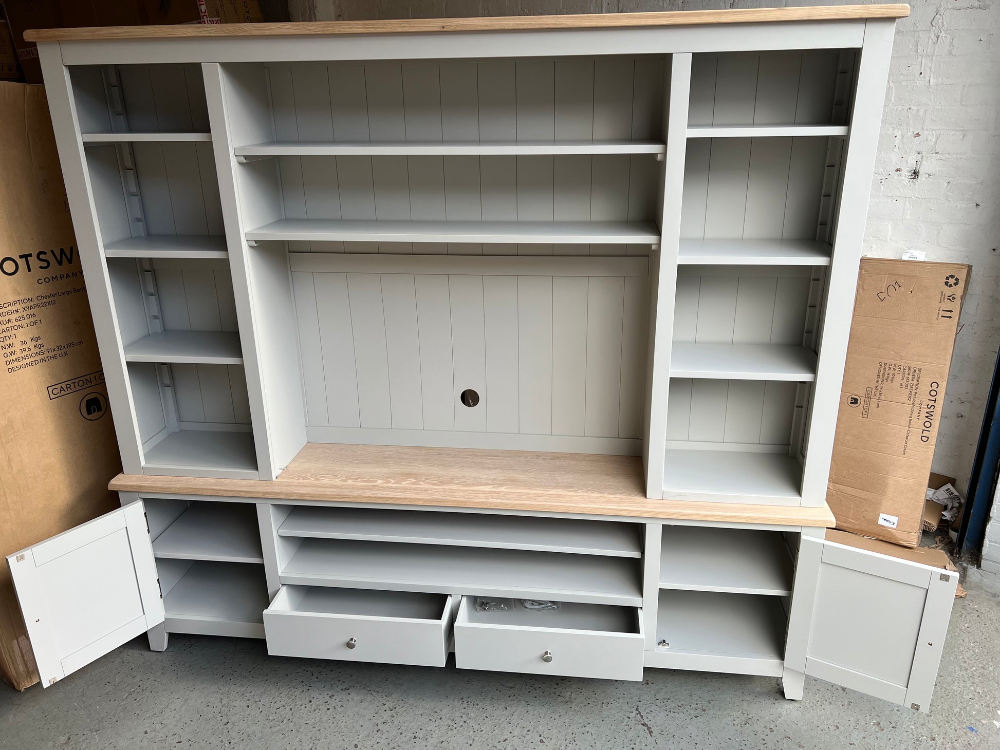 Chester Dove Grey TV and Media Storage Unit. furniture delivered
