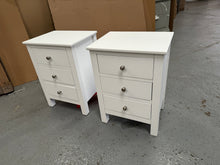 Load image into Gallery viewer, Set of two SIMPLY COTSWOLD PURE WHITE
3 Drawer Bedside Tables Quality Furniture Clearance Ltd
