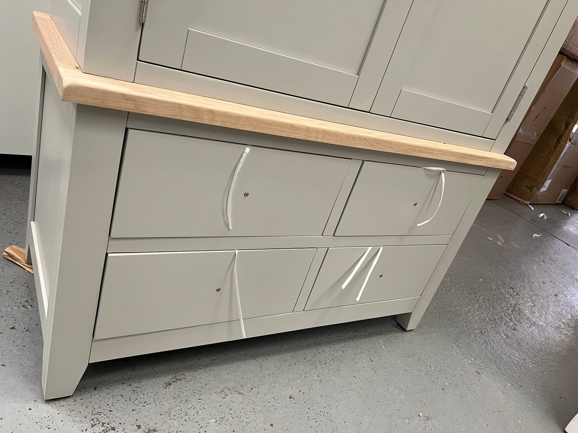 Chester Dove Grey Double Larder furniture delivered