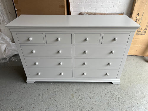 Chantilly Pebble Grey 10 Drawer Chest Quality Furniture Clearance Ltd