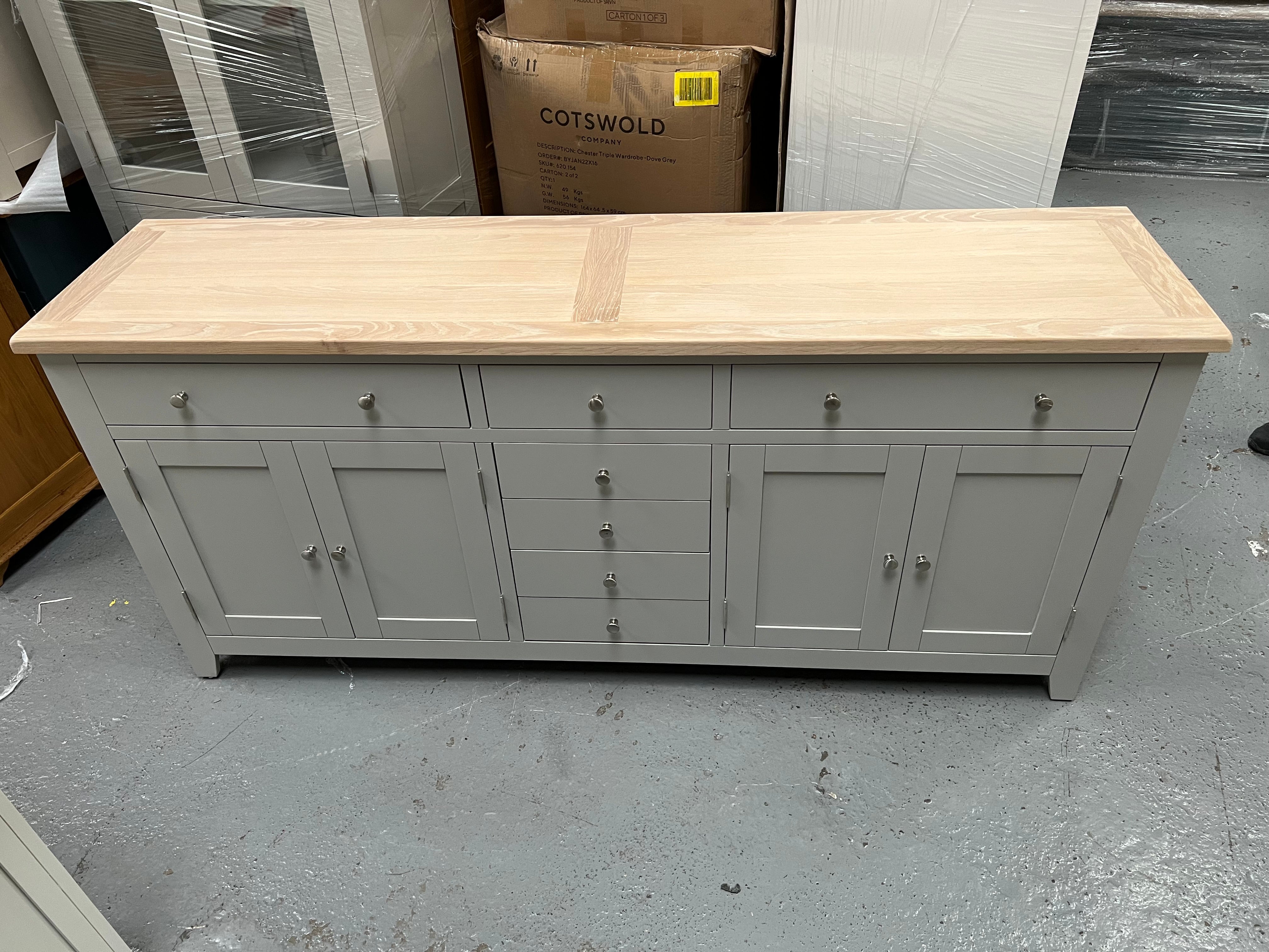 Chester Dove Grey Grand Sideboard furniture delivered