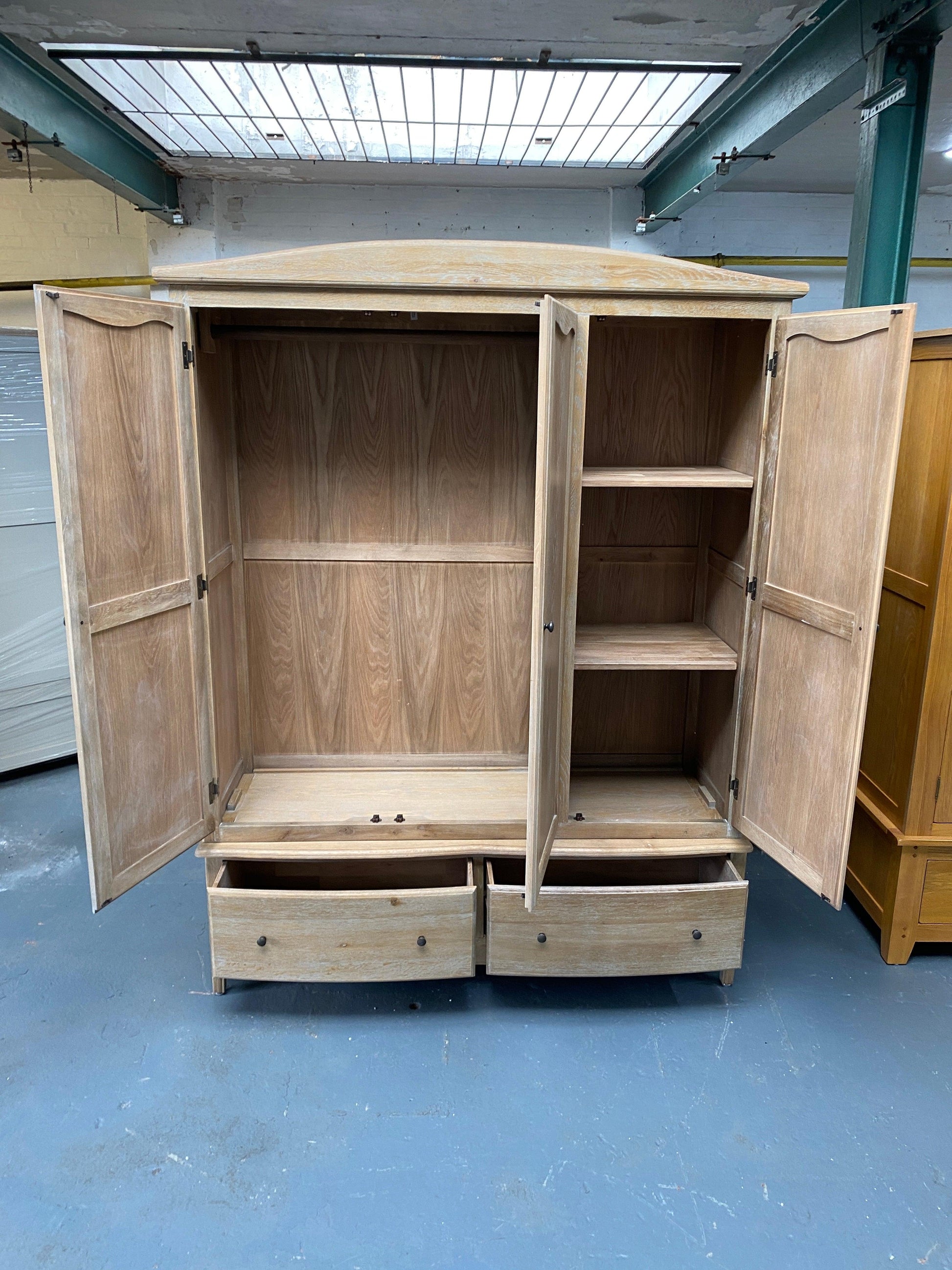 Camille Limewash Oak Triple Wardrobe furniture delivered