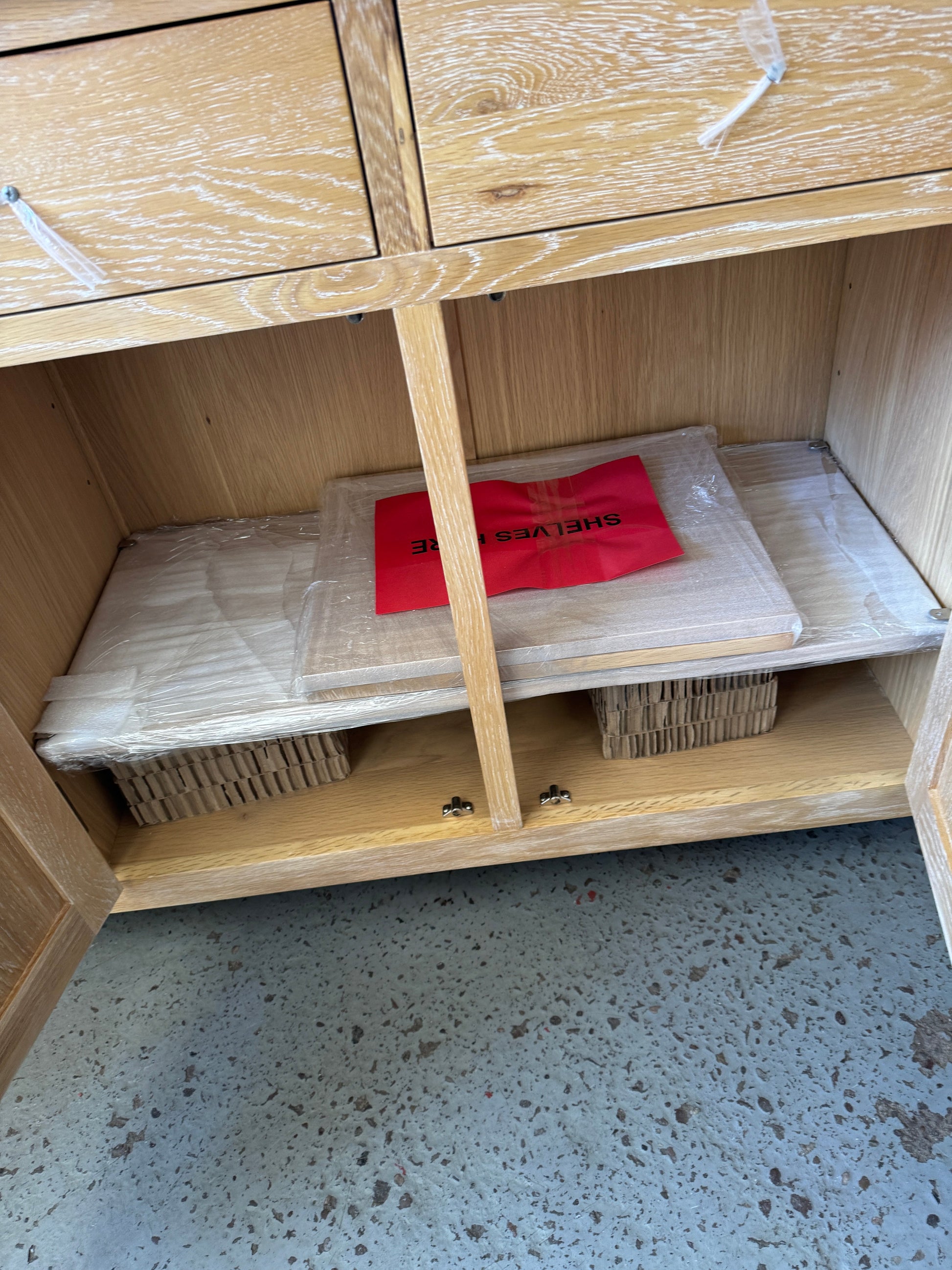 Inglesham Whitewash Oak Extra Large Sideboard Quality Furniture Clearance Ltd