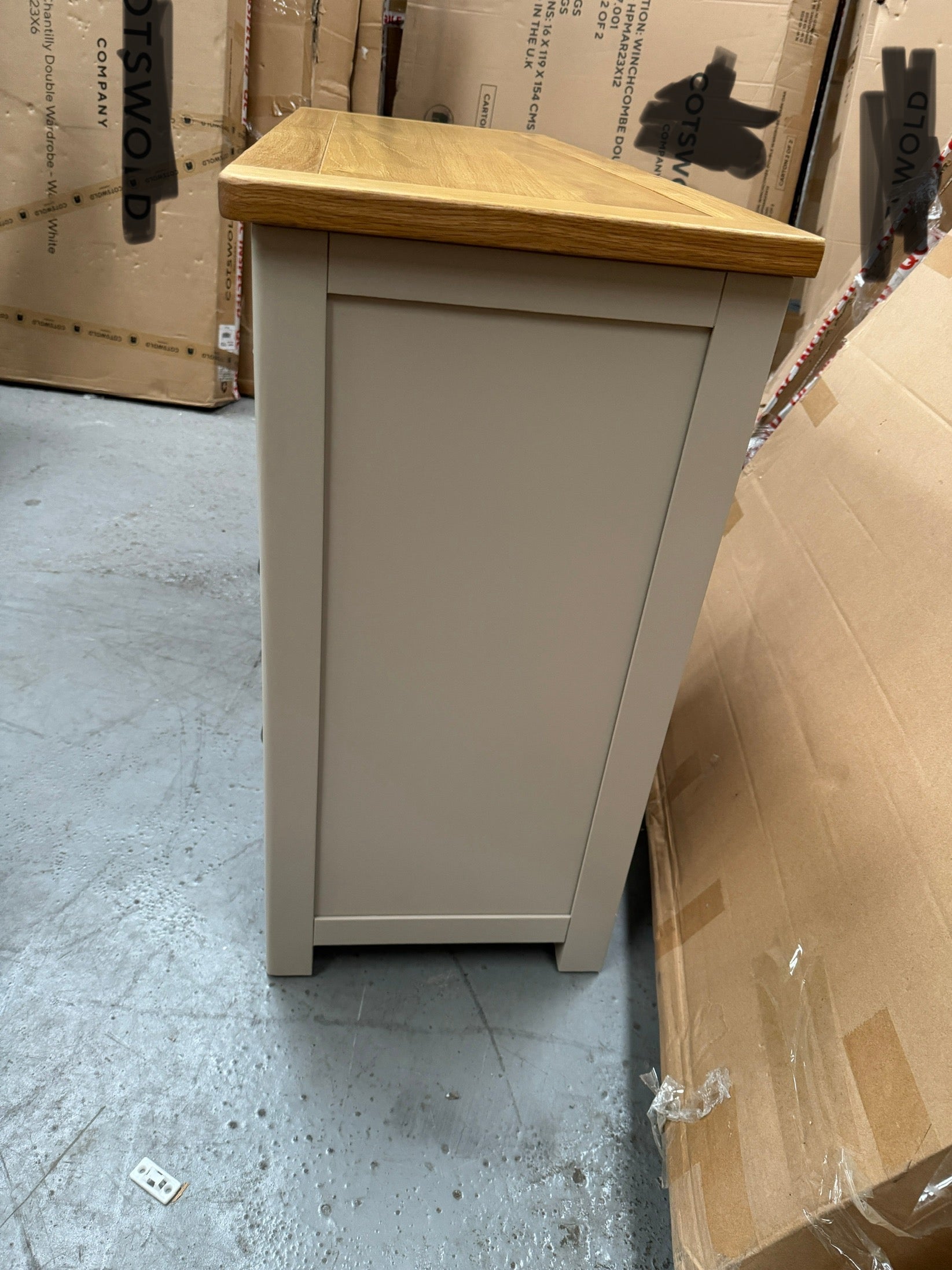 Lundy Stone Grey Single Pedestal Dressing Table Quality Furniture Clearance Ltd