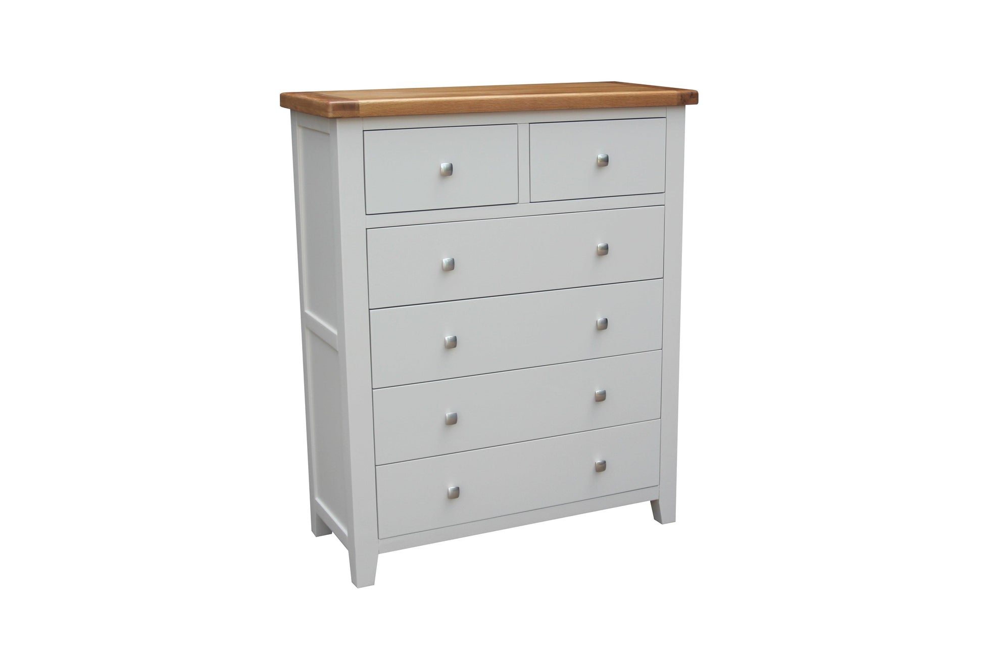 HAMPSHIRE 2 OVER 4 DRAW CHEST – GREY/OAK Quality Furniture Clearance Ltd