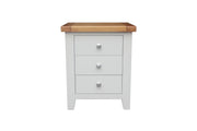 HAMPSHIRE BEDSIDE 3 DRAWER – GREY/OAK Quality Furniture Clearance Ltd