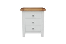 Load image into Gallery viewer, HAMPSHIRE BEDSIDE 3 DRAWER – GREY/OAK Quality Furniture Clearance Ltd

